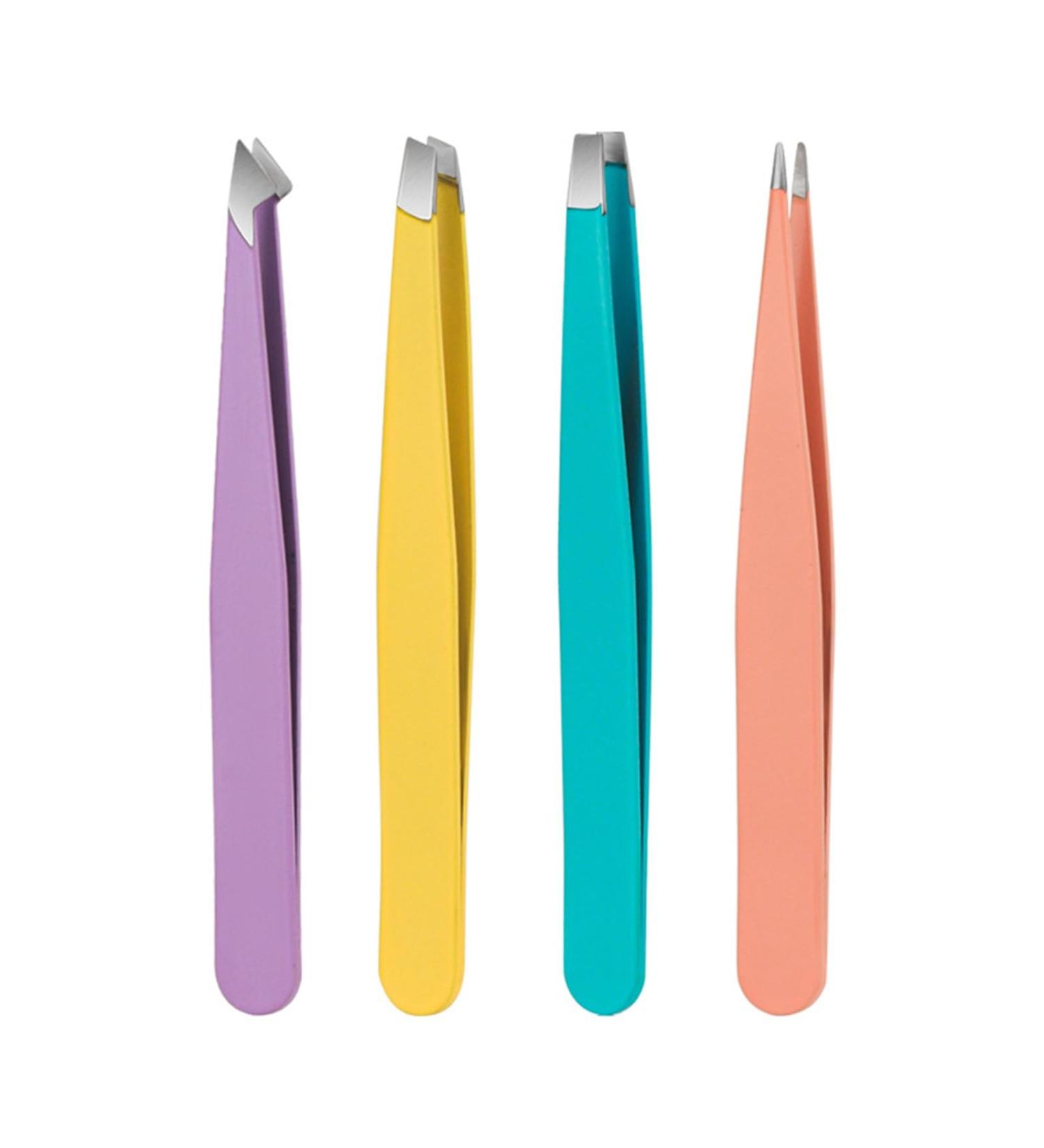Buy Tainrunse Precision Pointed Tweezers Set - 4-Piece Stainless Steel Eyebrow & Ingrown Hair Removal Tools | International Shipping - Buy Online on SooperMarket.com