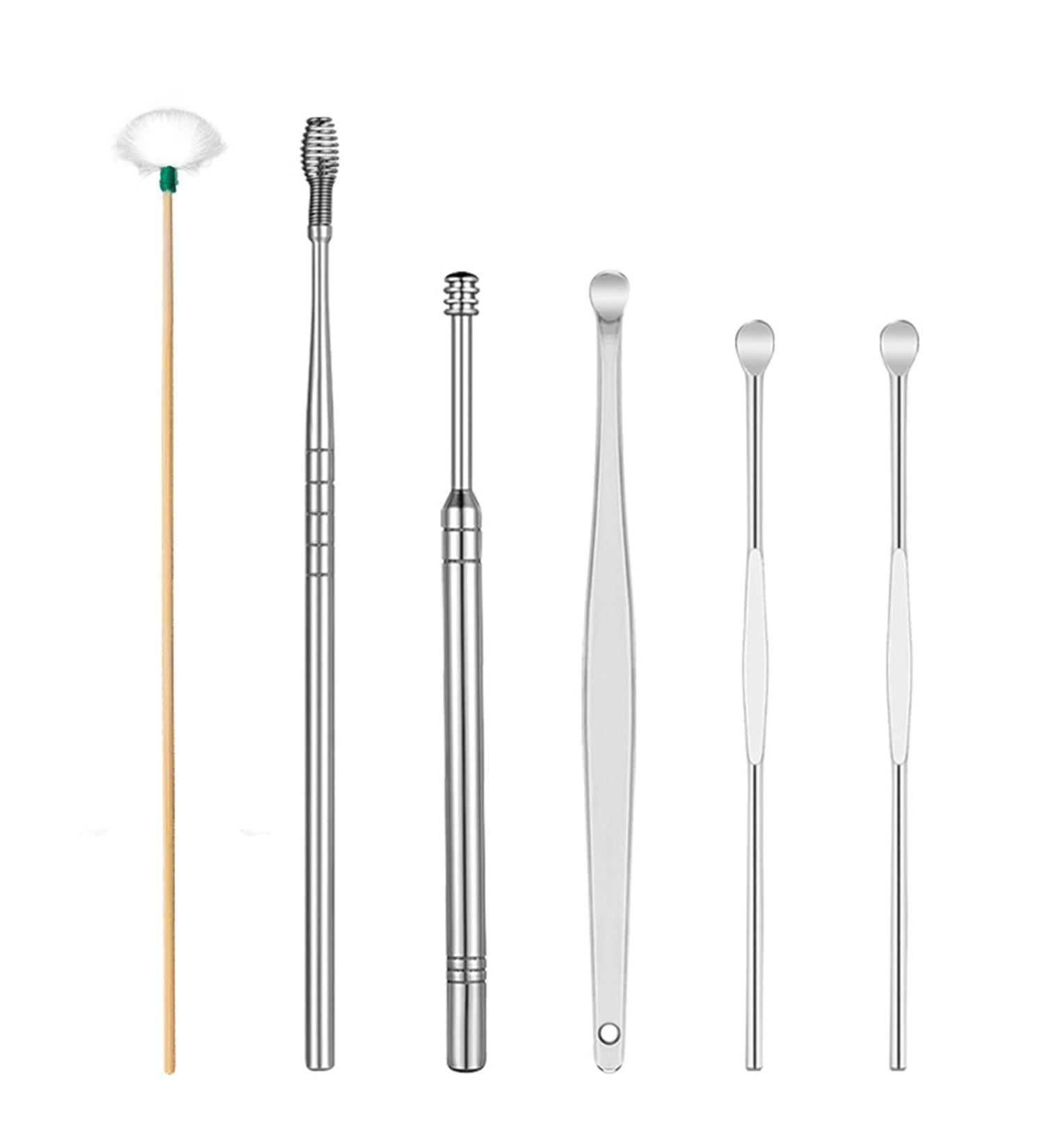 Stainless Steel Ear Wax Spring Tool Set for Gentle Ear Cleaning - Beauty Tools for Safe Ear Picking & Massage - Includes Soft Ear Plugs - 1 Count - Buy Online on SooperMarket.com