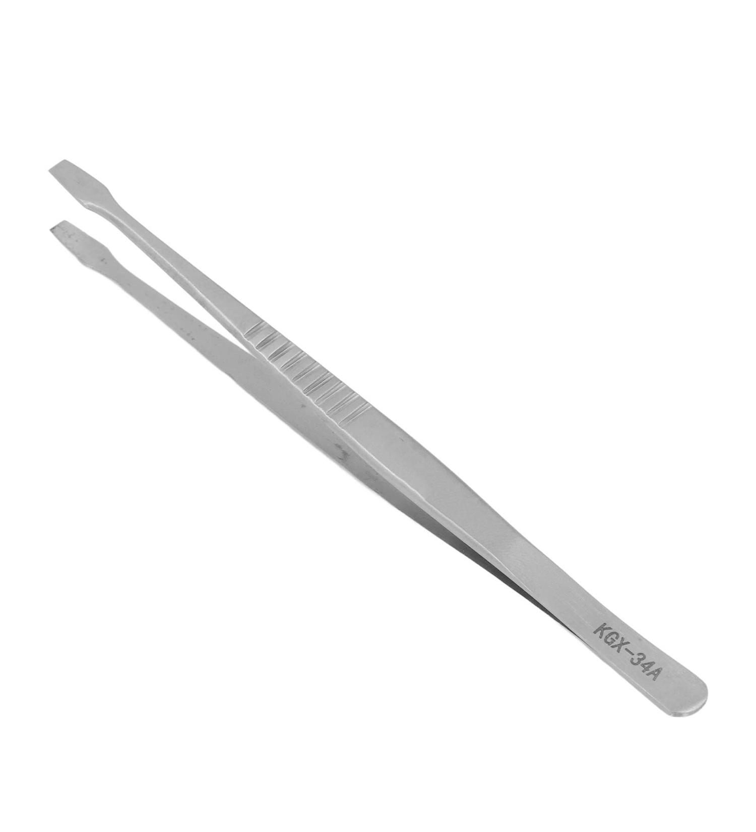 Flat Tweezers for PCB Soldering & Arc Welding | Alloyed Steel Long Handle Straight & Curved Design - Buy Online on SooperMarket.com