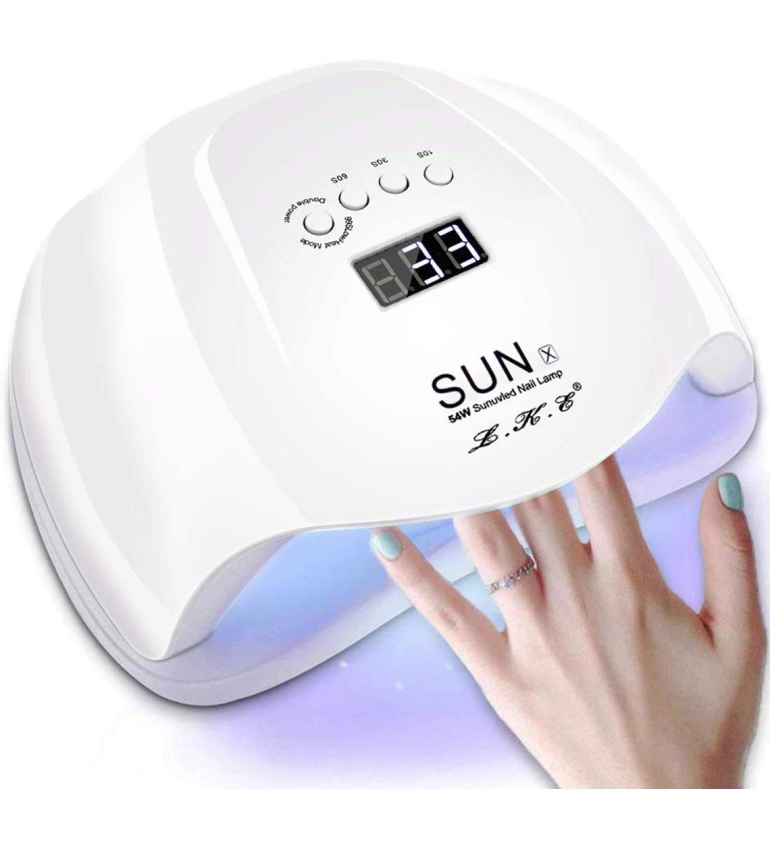 UV LED Nail Lamp - Gel Nail Polish Dryer with Auto Sensor and 4 Timer Settings - White - Buy Online on SooperMarket.com