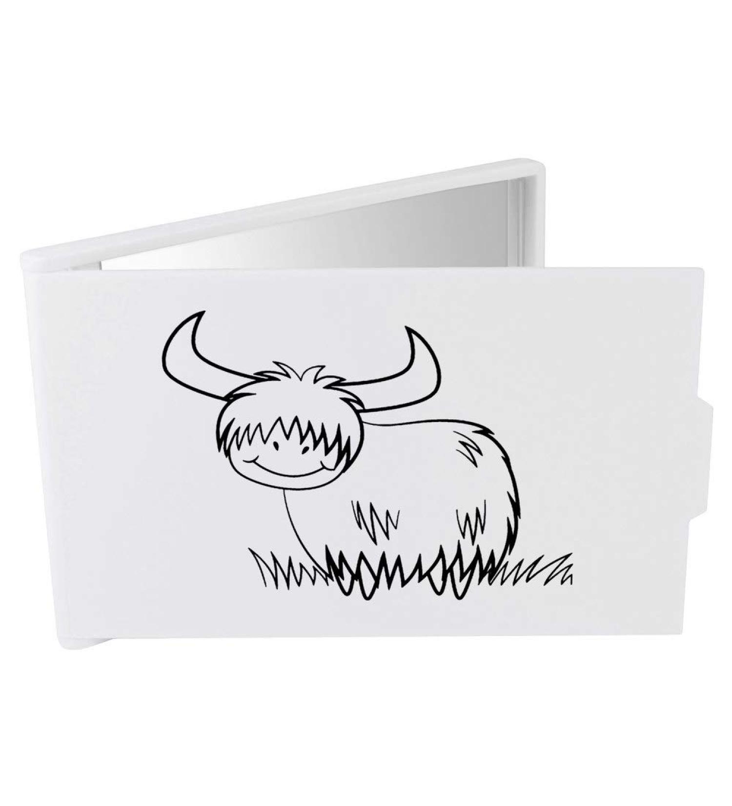 Azeeda 'Highland Cow' Compact/Travel/Pocket Makeup Mirror (CM00009902)