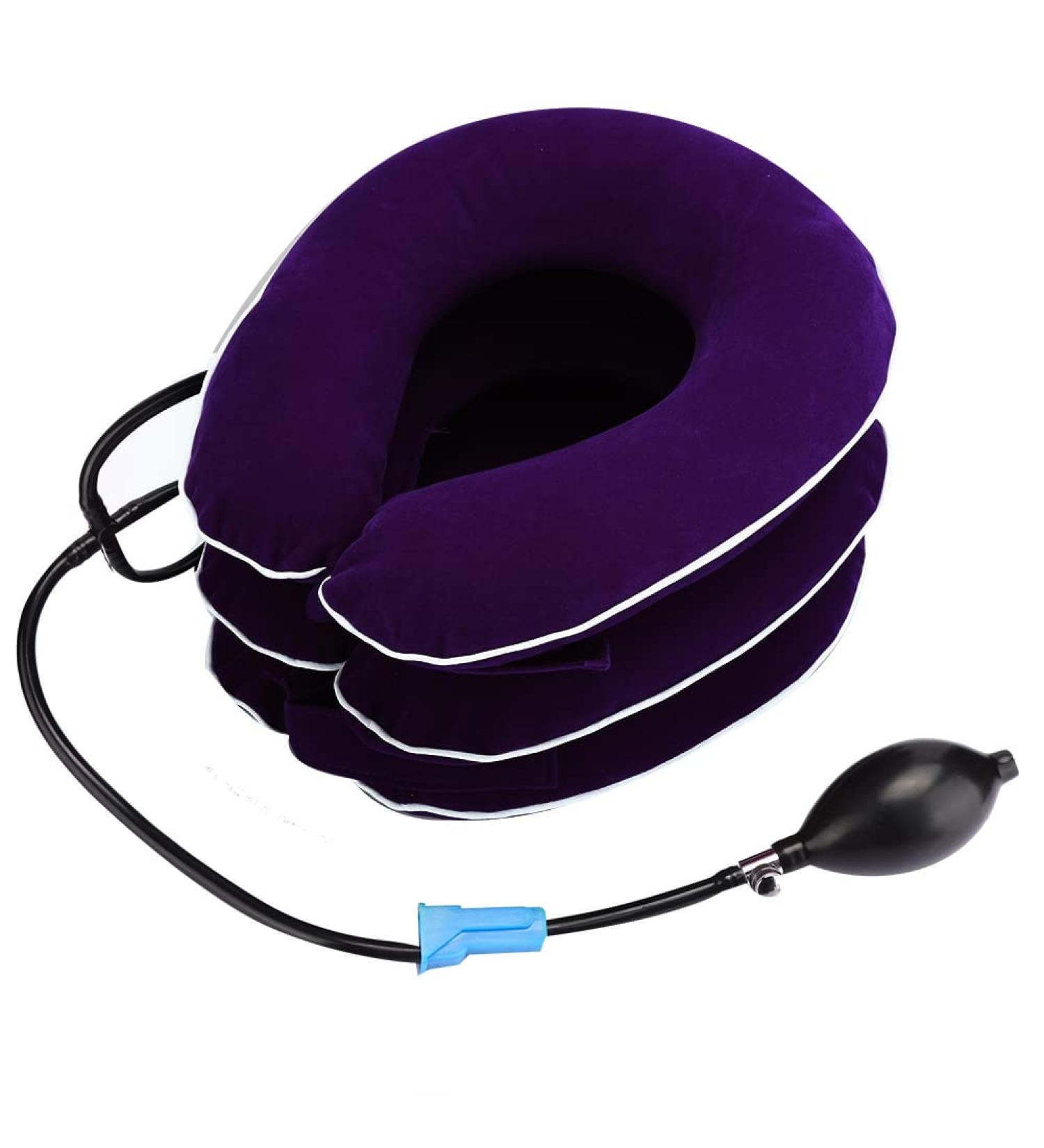 Purple Inflatable Cervical Neck Traction Device for Neck Pain Relief - Buy Online on SooperMarket.com