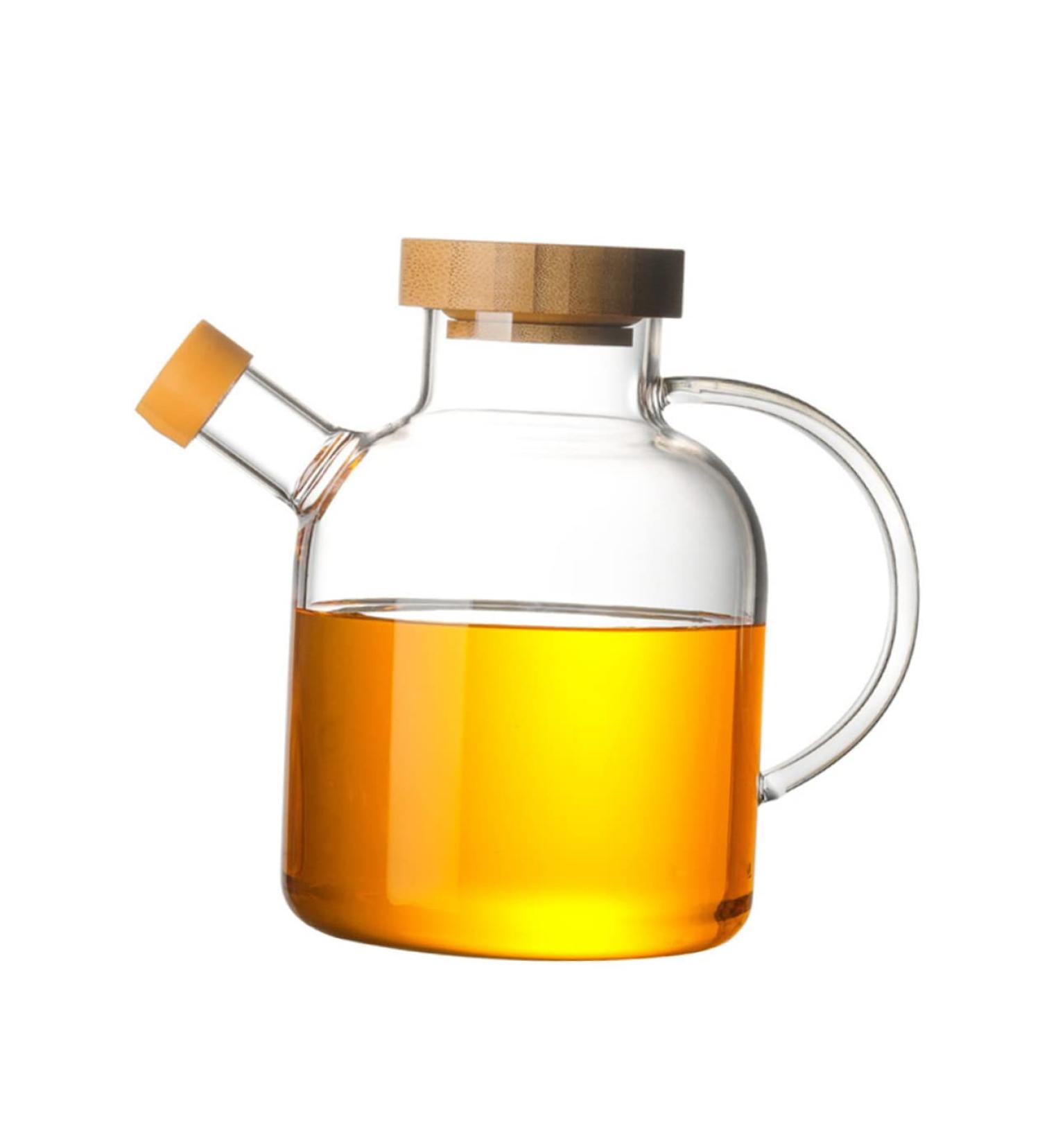 HOMSFOU Glass Terrarium Glass Oil Bottles Oil Pourer Vinegar Dispenser Cruet Bottle Glass Containers with Lids Olive Oil Cruet Seasoning Shakers with Lids Cooking Oil With Cover medium As Shown - Buy Online on SooperMarket.com