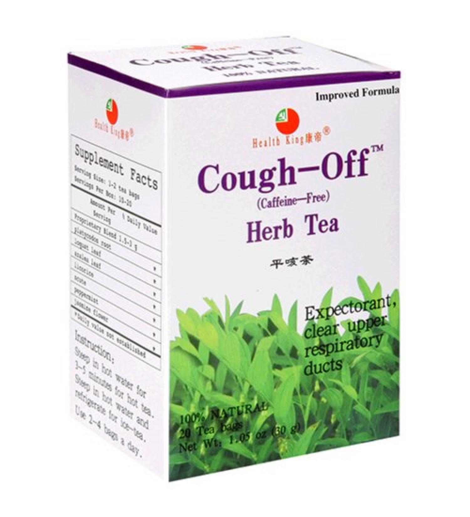 Health King Cough-Off Herb Tea, Teabags, 20-Count Box (Pack of 4)