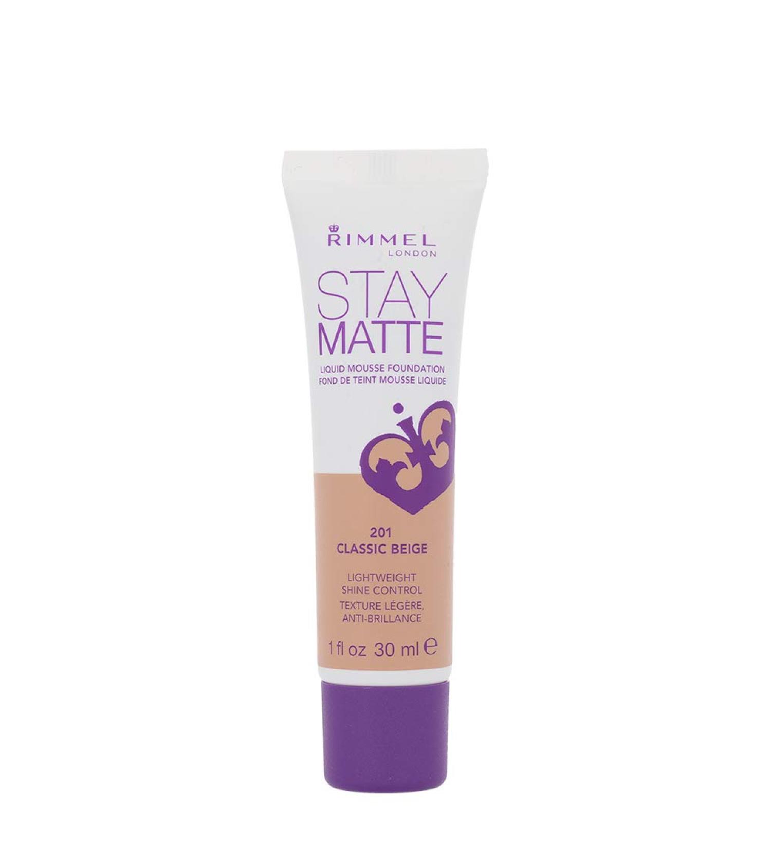 2 x Rimmel London Stay Matte Liquid Mousse Foundation 30ml - 201 Classic Beige