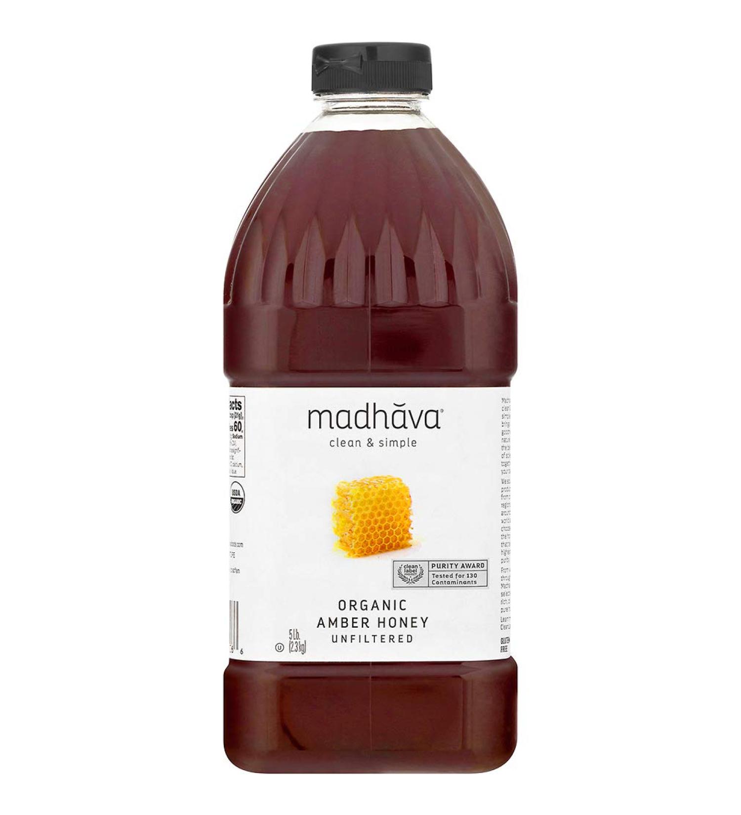 Madhava Organic Amber Honey 5lb - Unfiltered and Raw Honey - Buy Online on SooperMarket.com