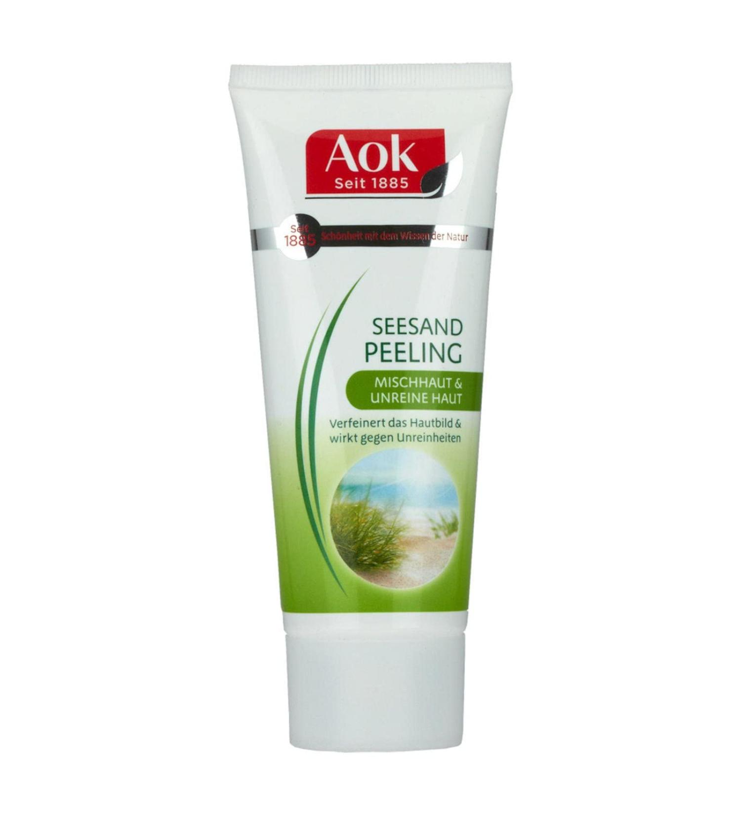 AOK PUR Balance Seesand Peeling with chamomile & ginseng extract Content: 100ml refines the complexion and matt against impurities redness blackheads and pimples.