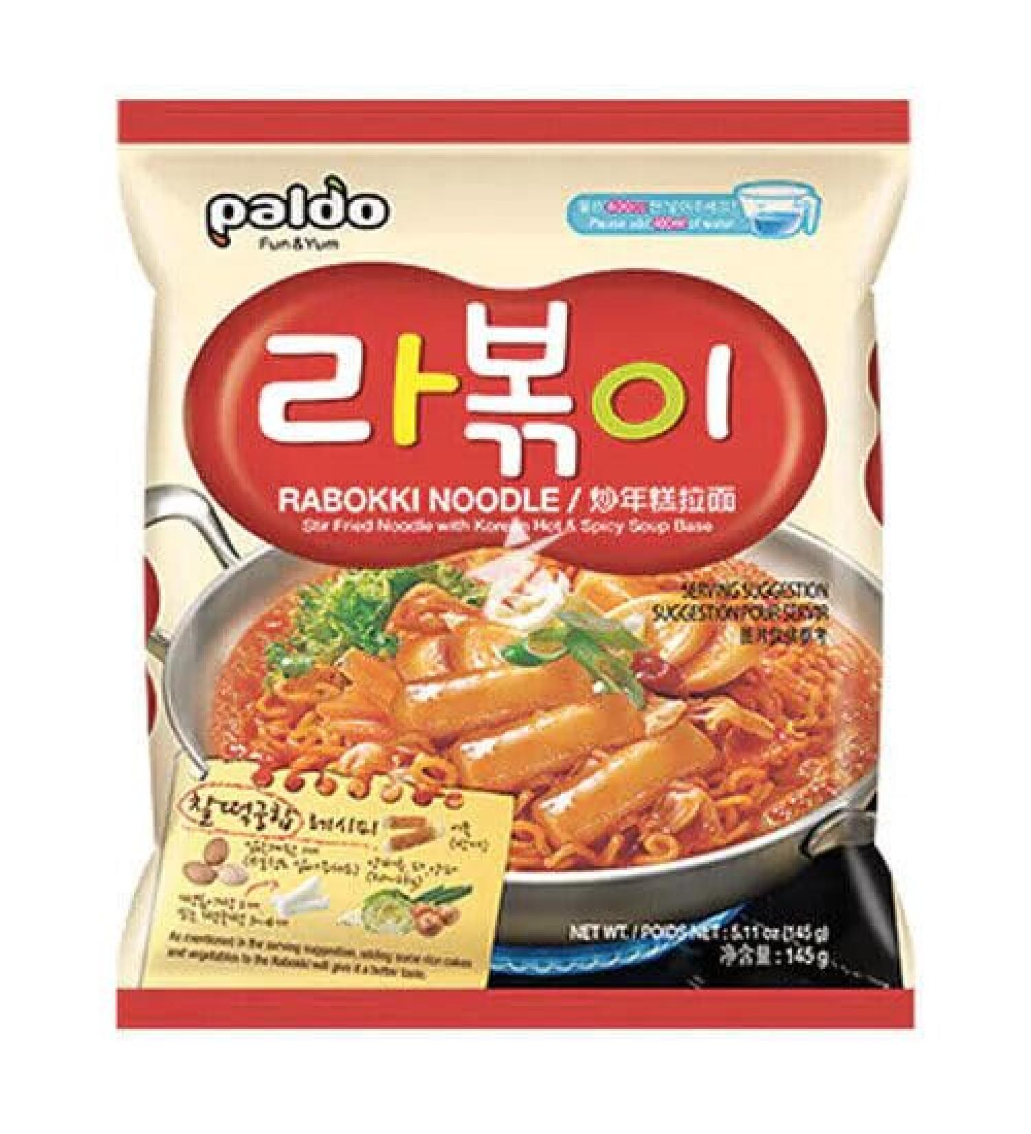 PALDO Rabokki Ramen Korean Topokki Taste Hot & Spicty Instant Noodles 145g (Pack of 16) - Buy Online on SooperMarket.com