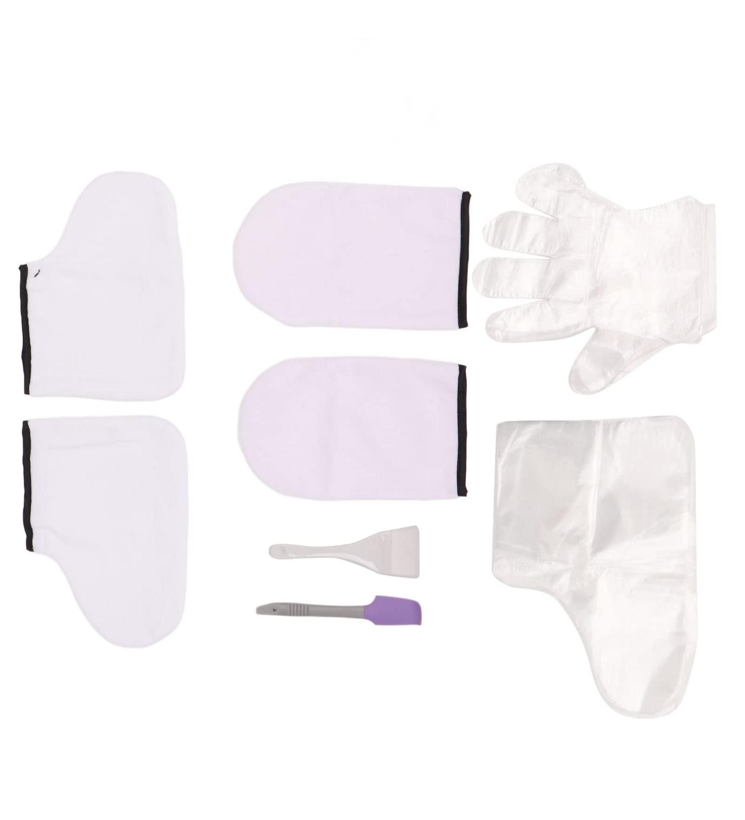 Wax Bath Mitts Set Large Brush Purple Spatula Soft Mitts Foot Cover Paraffin Wax Hand Foot Care Set Paraffin Wax Bath Set for Home DIY SPA Paraffin Baths - Buy Online on SooperMarket.com
