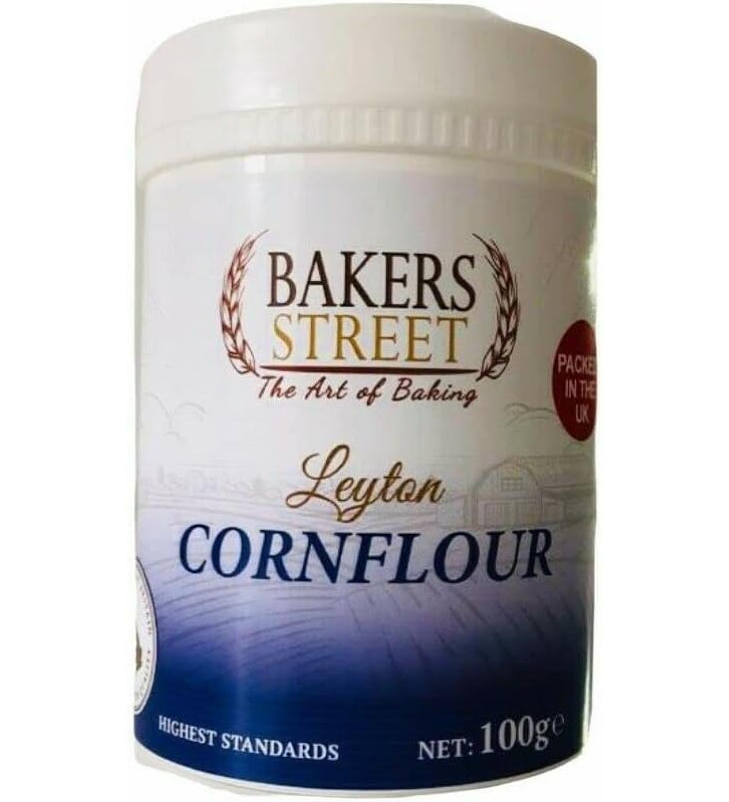 Bakers Street Cornflour 100g Tub - Native Maize Starch Cooking Thickener - Premium Quality for Vegetarians & Vegans - Halal Certified - Buy Online on SooperMarket.com