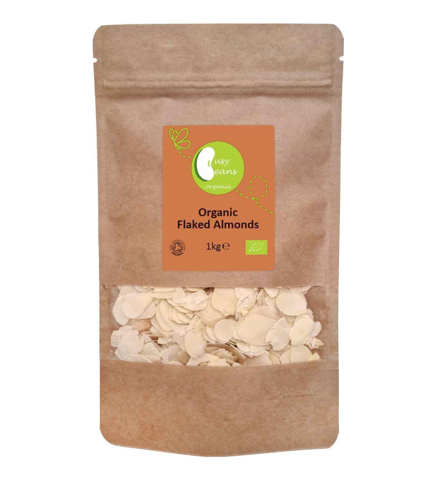 Organic Flaked Almonds - Certified Organic - by Busy Beans Organic (1kg) - Buy Online on SooperMarket.com