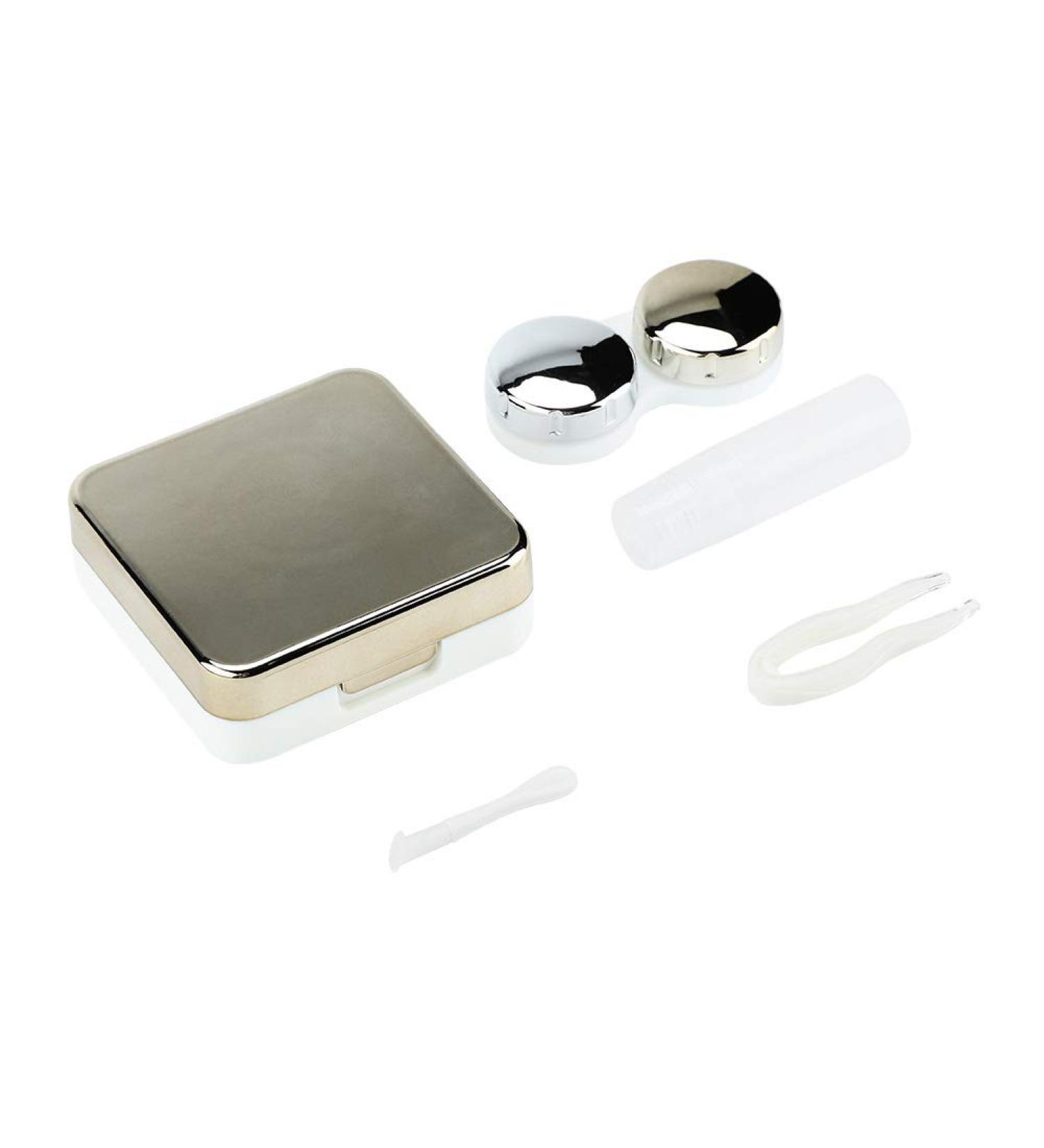 Akozone Reflective Contact Lens Container & Holder Set Cute Eye Care Travel Box with Mirror for Lentils Pink & Gold - Buy Online on SooperMarket.com