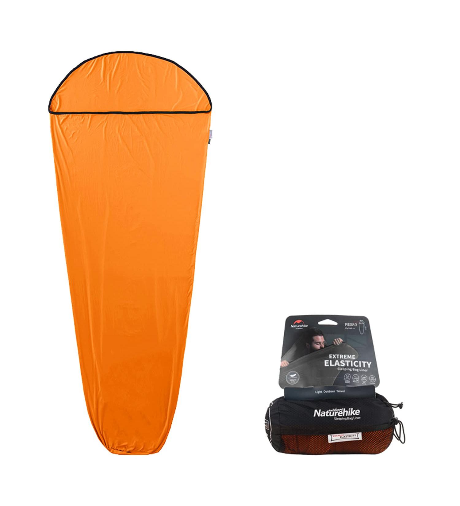 Naturehike High Elasticity Sleeping Bag Liner - Lightweight & Portable for Camping, Travel, Hostels - Orange - Buy Online on SooperMarket.com