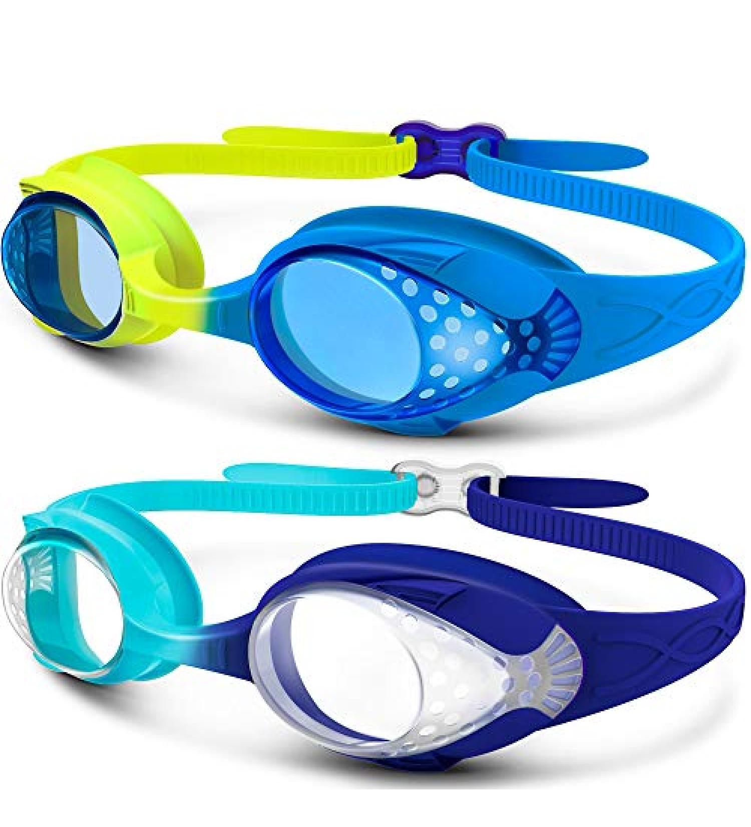 OutdoorMaster Kids Swim Goggles 2 Pack - Quick Adjustable Strap Swimming Goggles for Kids 2 Pack-a - Buy Online on SooperMarket.com