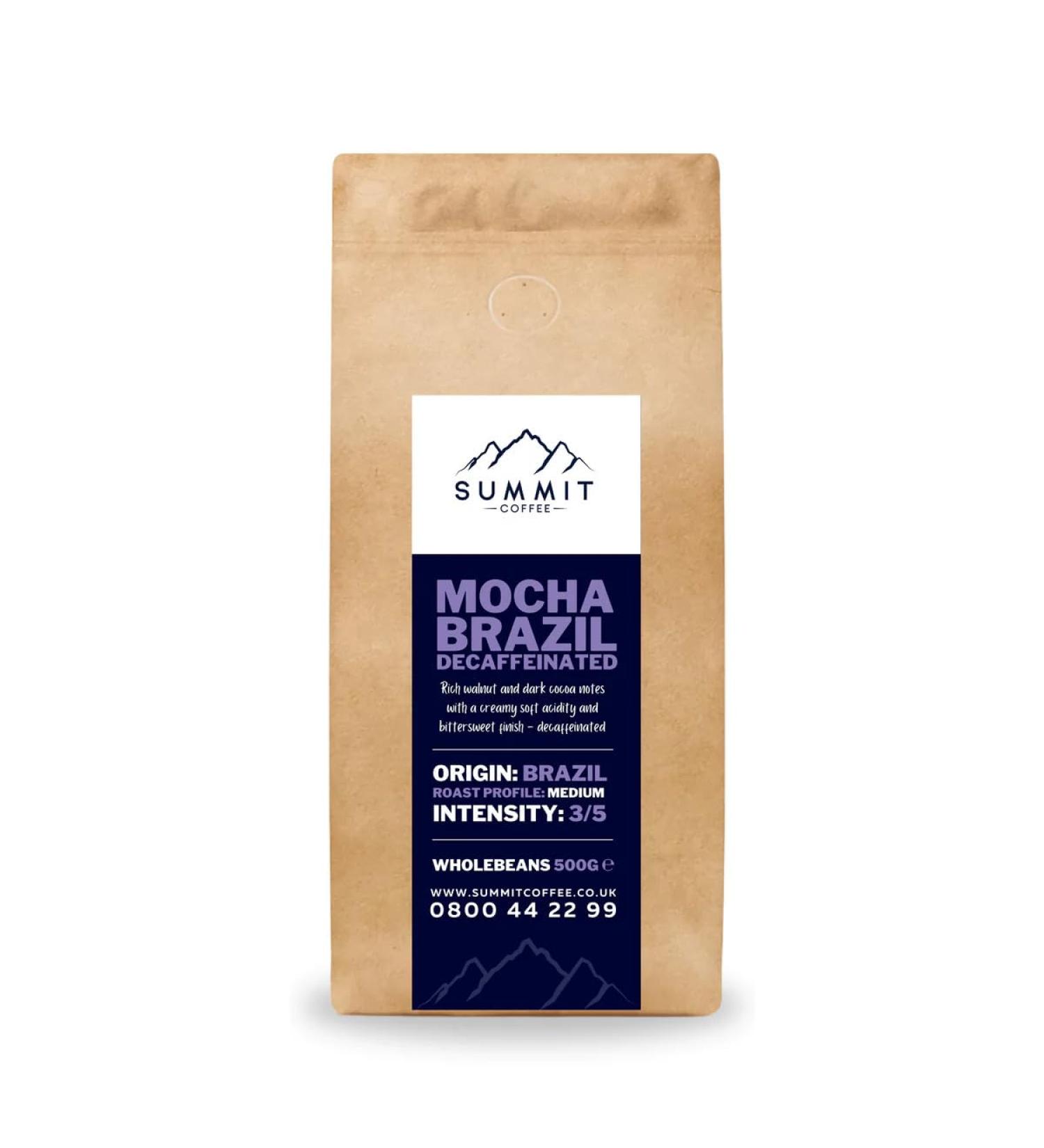 Summit Mocha Brazil Decaffeinated Coffee Beans (500G)