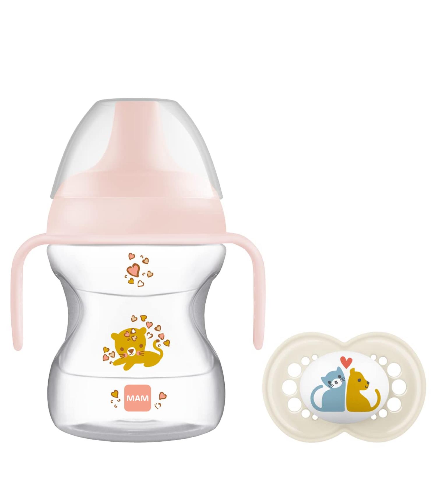 MAM Learn to Drink Cup and Soother 6 Months 190ml (Pink) - Best Training Cup for Babies - Buy Online on SooperMarket.com