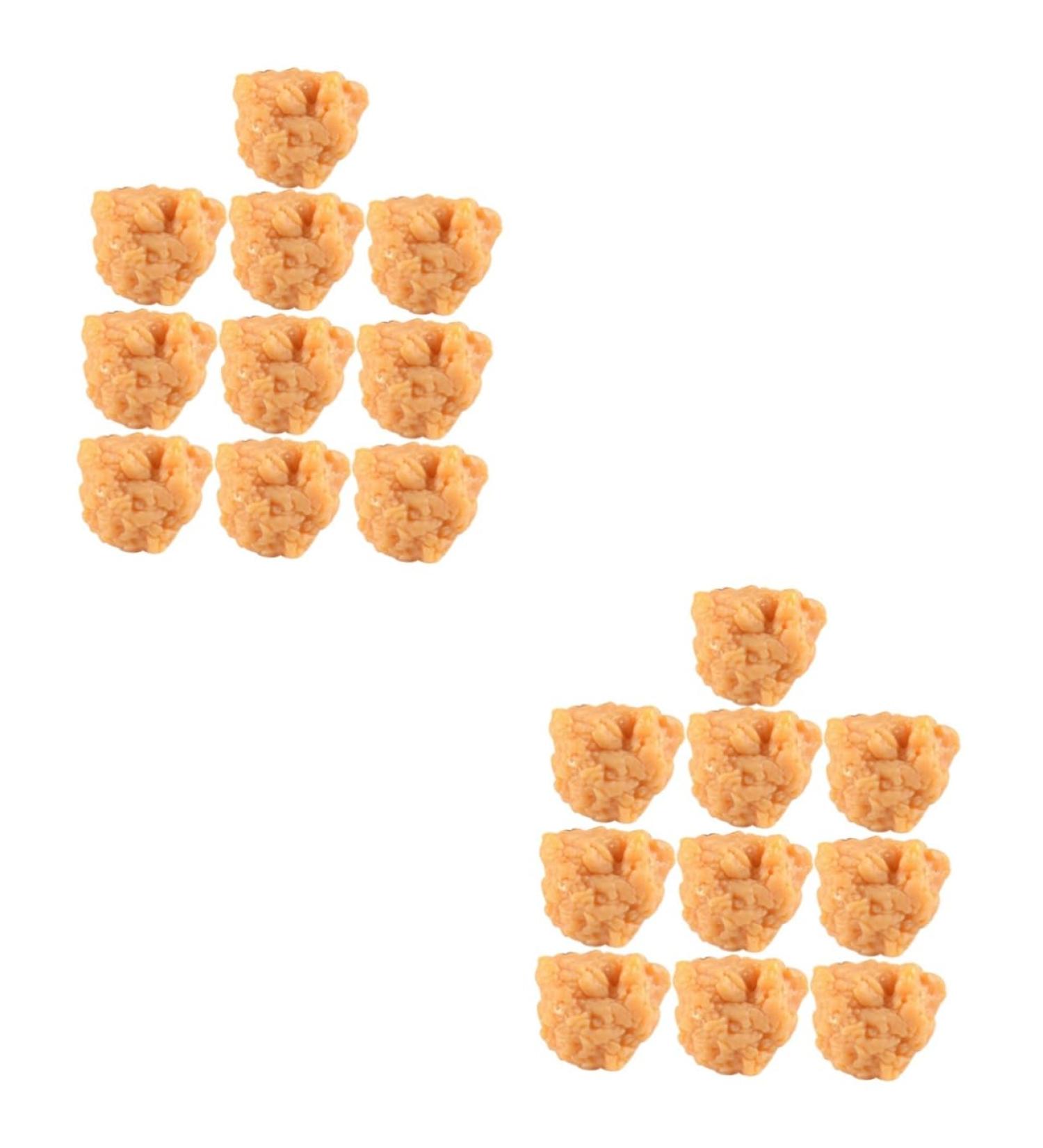 Vaguelly 20 Pcs Simulation Popcorn Chicken Fake Chicken Simulated Roasted Chicken Nuggets Chicken Nuggets Fake Desk Top Decor Realistic Meat Model Toys for Child Pvc Food Chicken Wings 3X2.5X2CMx2pcs 1 - Buy Online on SooperMarket.com
