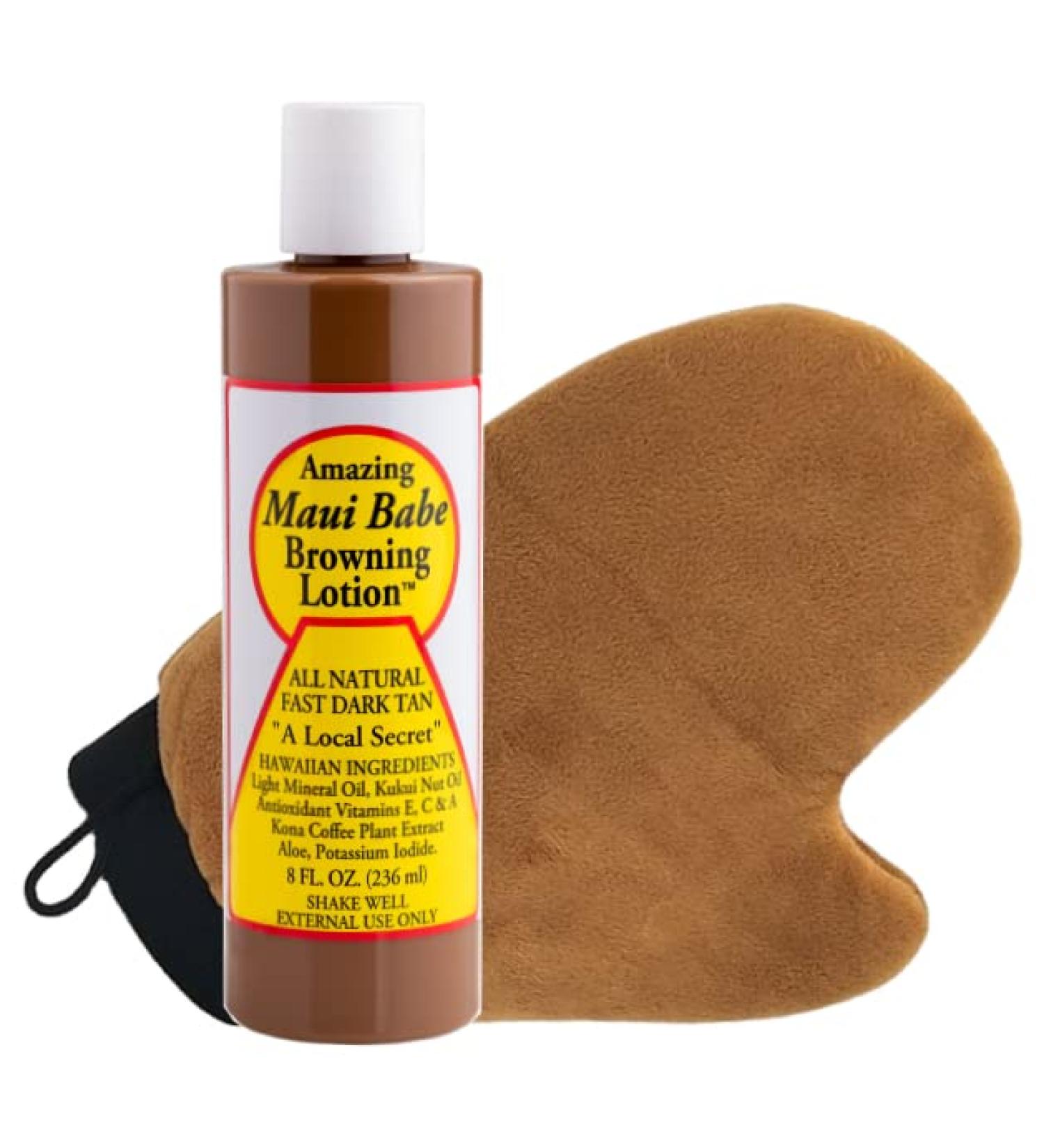 Maui Babe 8 oz Original Browning Lotion Bundle with Tanning Mitt - Buy Online on SooperMarket.com