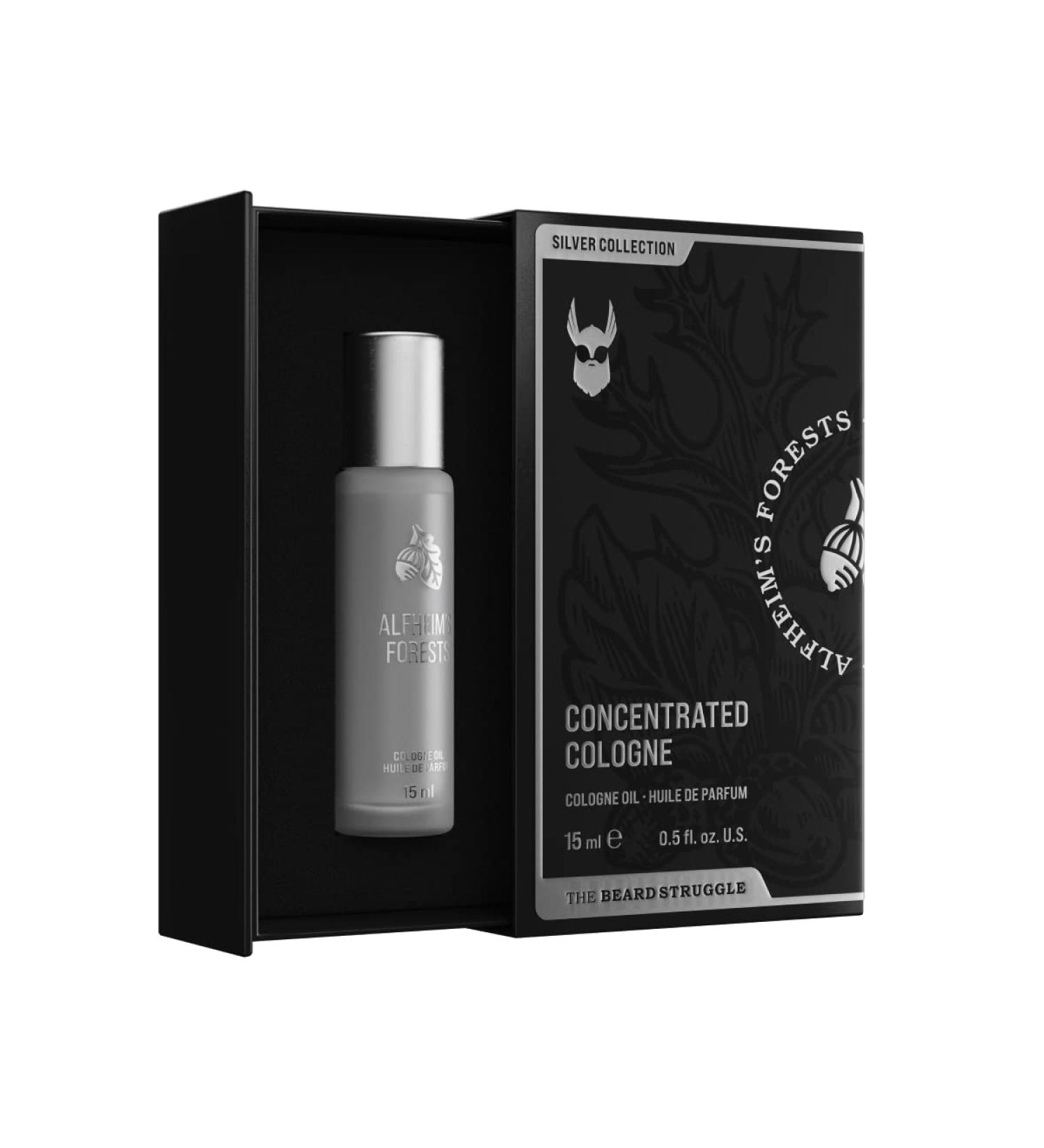 Concentrated Cologne for Men by Beard Struggle - 6x More Longer Than Traditional Colognes - Silver Collection - Alfheim's Forests - Mens Cologne 15 mL / 0.5 US. fl. oz. Glass Roller Bottle - Buy Online on SooperMarket.com