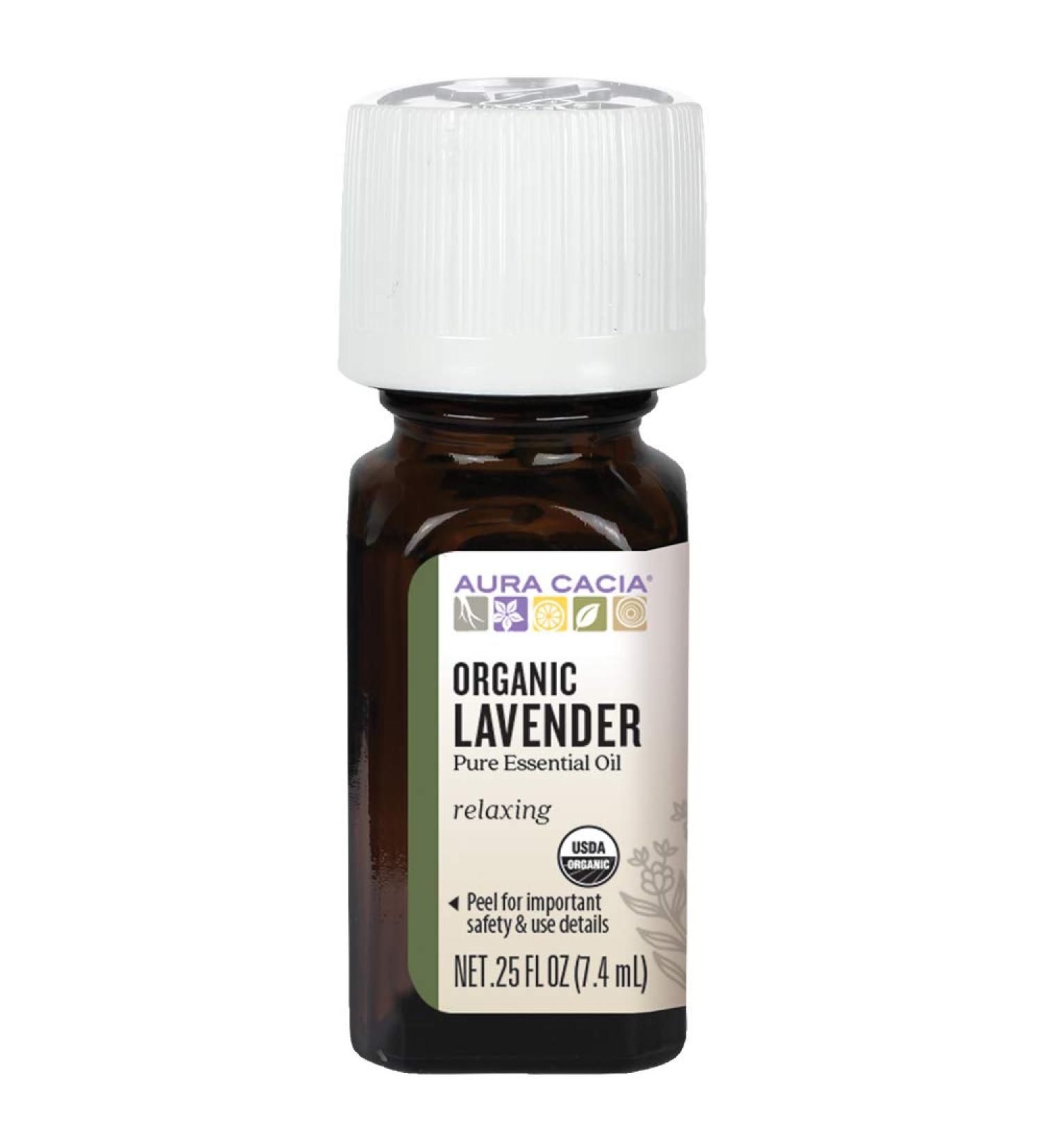 Buy Aura Cacia Organic Lavender Essential Oil - Pure 0.25 fl oz (7.4 ml) for Relaxation - Buy Online on SooperMarket.com