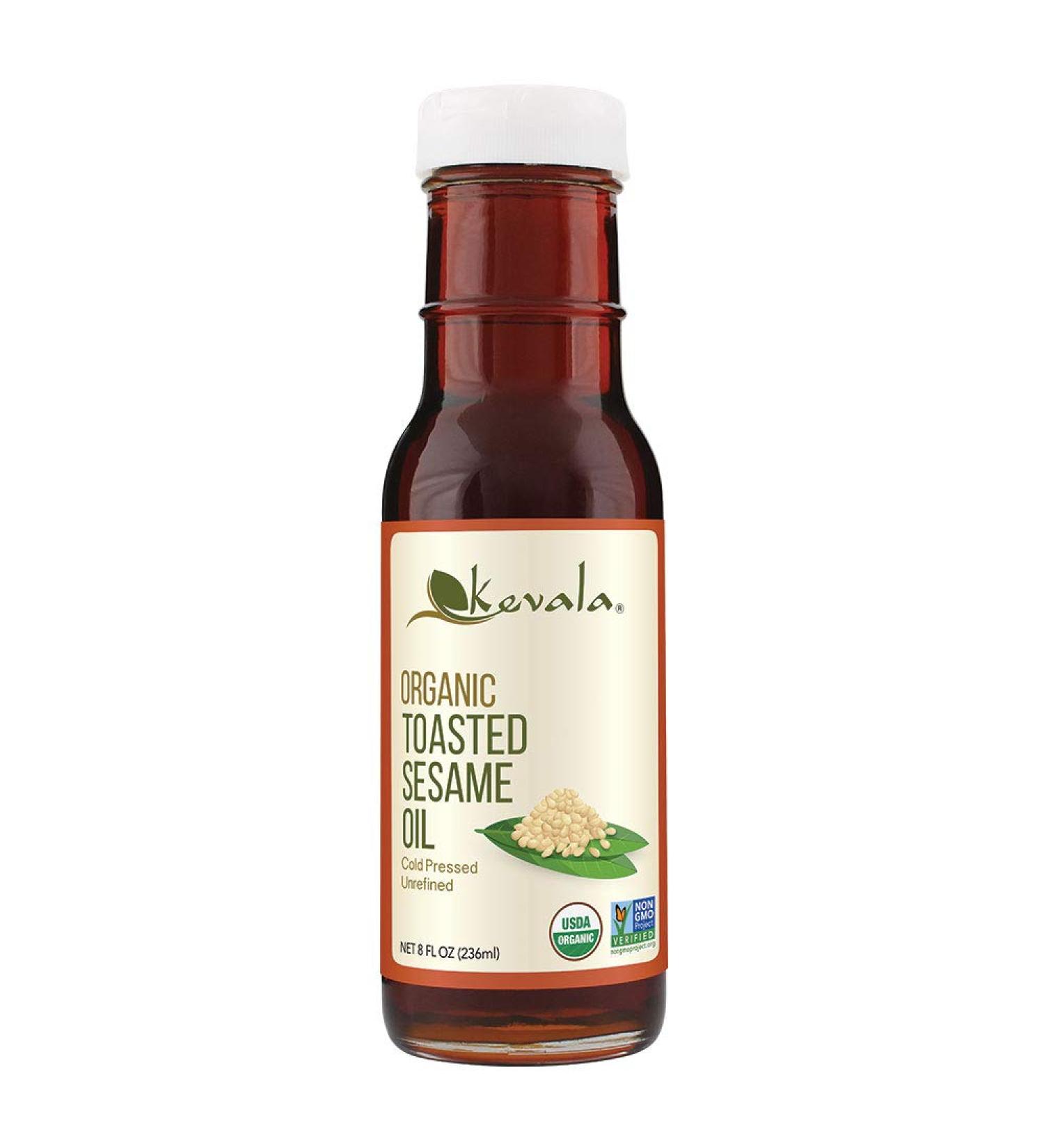 Kevala Organic Toasted Sesame Oil - 8 fl oz (236 ml) | Pure, Natural Flavor - Buy Online on SooperMarket.com