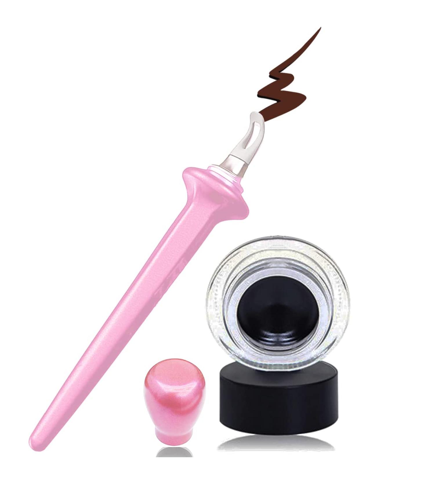Aaiffey Eyeliner Applicator Tool - Pink Silicone Guide with Black Creams | Easy No-Skip Waterproof Eyeliner Kit - Buy Online on SooperMarket.com