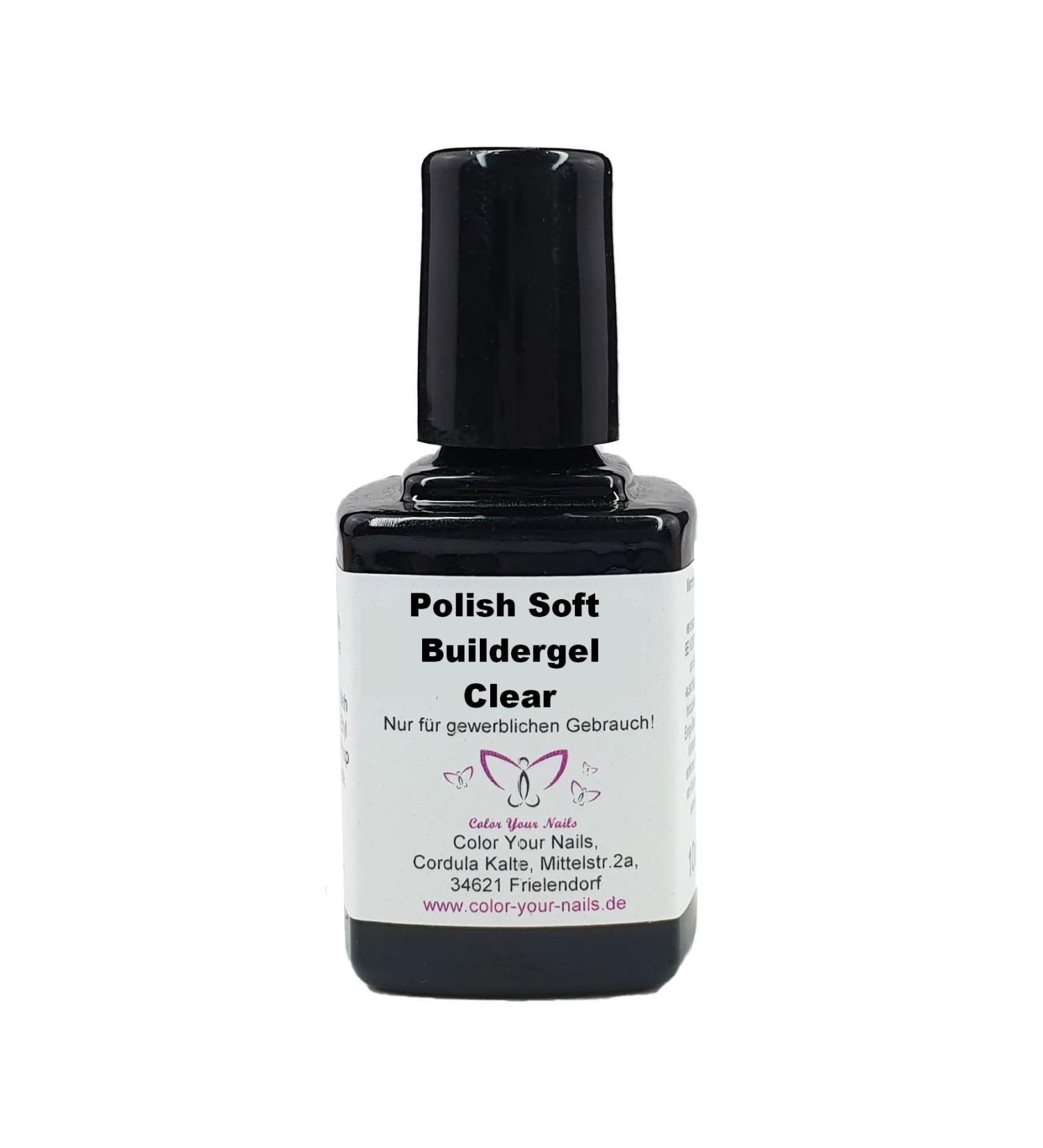 Polish Soft Buildergel Clear 10ml builder gel in the brush bottle