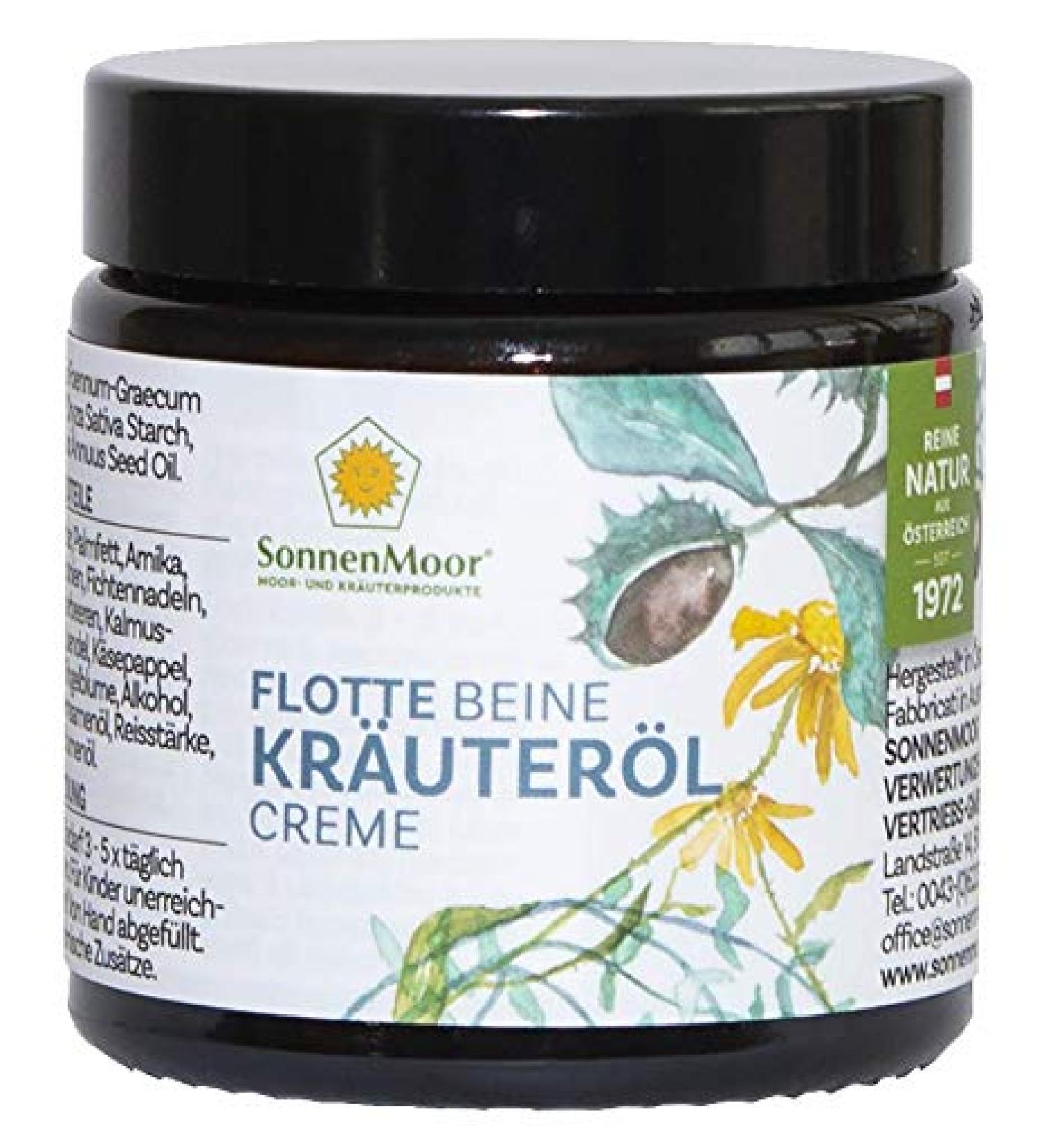 Herbal Ointment from SonnenMoor - Fast Legs Vein Cream for Stressed Skin & Legs | 90g Glass Jar - International Shipping - Buy Online on SooperMarket.com