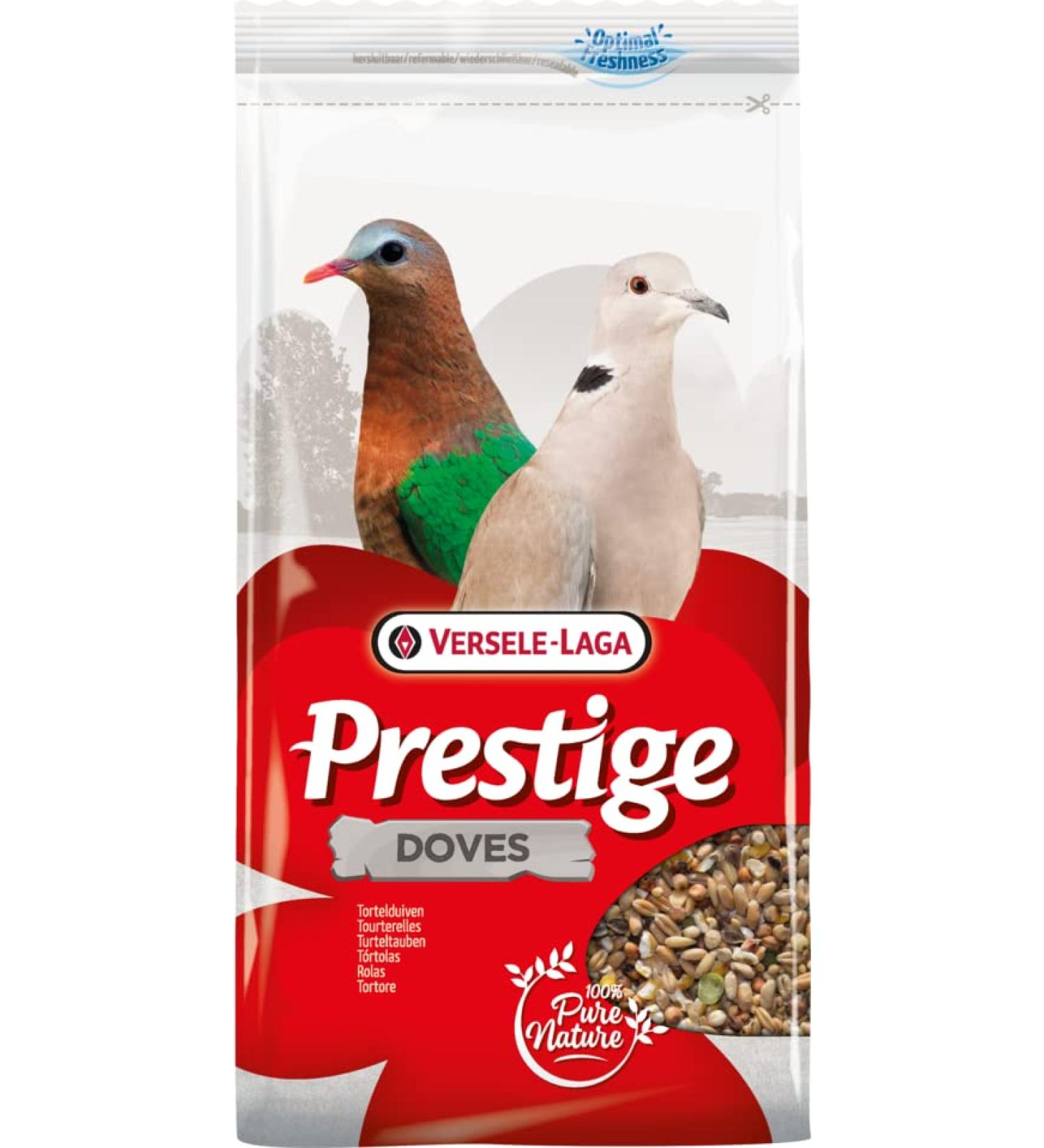 Versele-Laga Prestige Doves |4 kg |High quality seed mixture for pigeons |Especially for gate and small exotic pigeons |Rich in small seeds 4 kg (1 Pack)