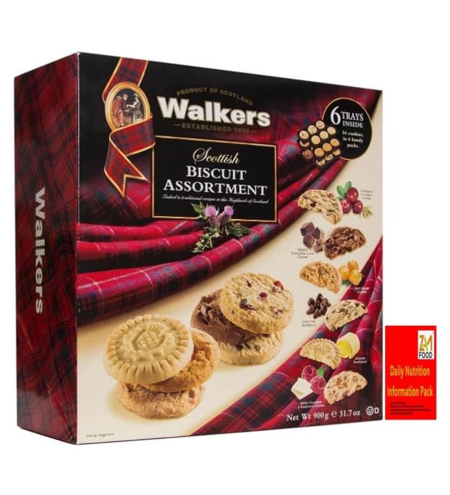 Walkers Shortbread Scottish Biscuit Assortment 900g Box Varities Biscuits with zamfoods nurtirion pack | 54 Cookies 6 Varieties & Handy Packs | Christmas Fathers & Mothers day gift - Buy Online on SooperMarket.com