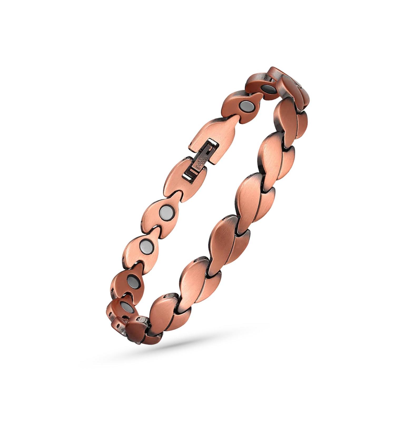 EnerCoppeX Copper Ankle Bracelet for Women Magnetic Pure Solid 99.99% Copper Lymph Detox Anklet 3500 Gauss Effective Magnet (CAC-0095Q) - Buy Online on SooperMarket.com