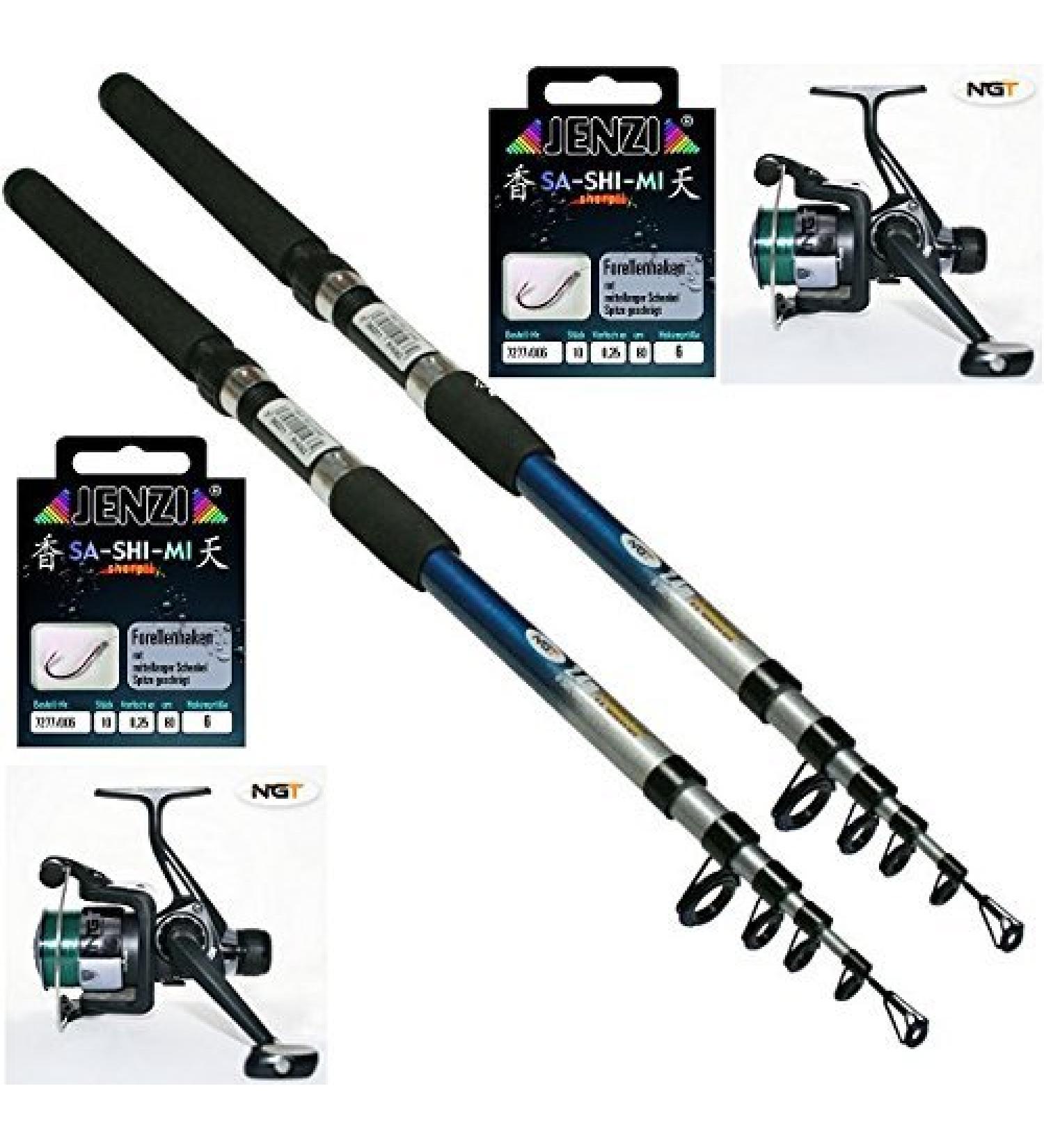 Best Trout Fishing Set: 2 Rods 2 Reels 2 Lines & 20 Hooks - New International Shipping - Buy Online on SooperMarket.com