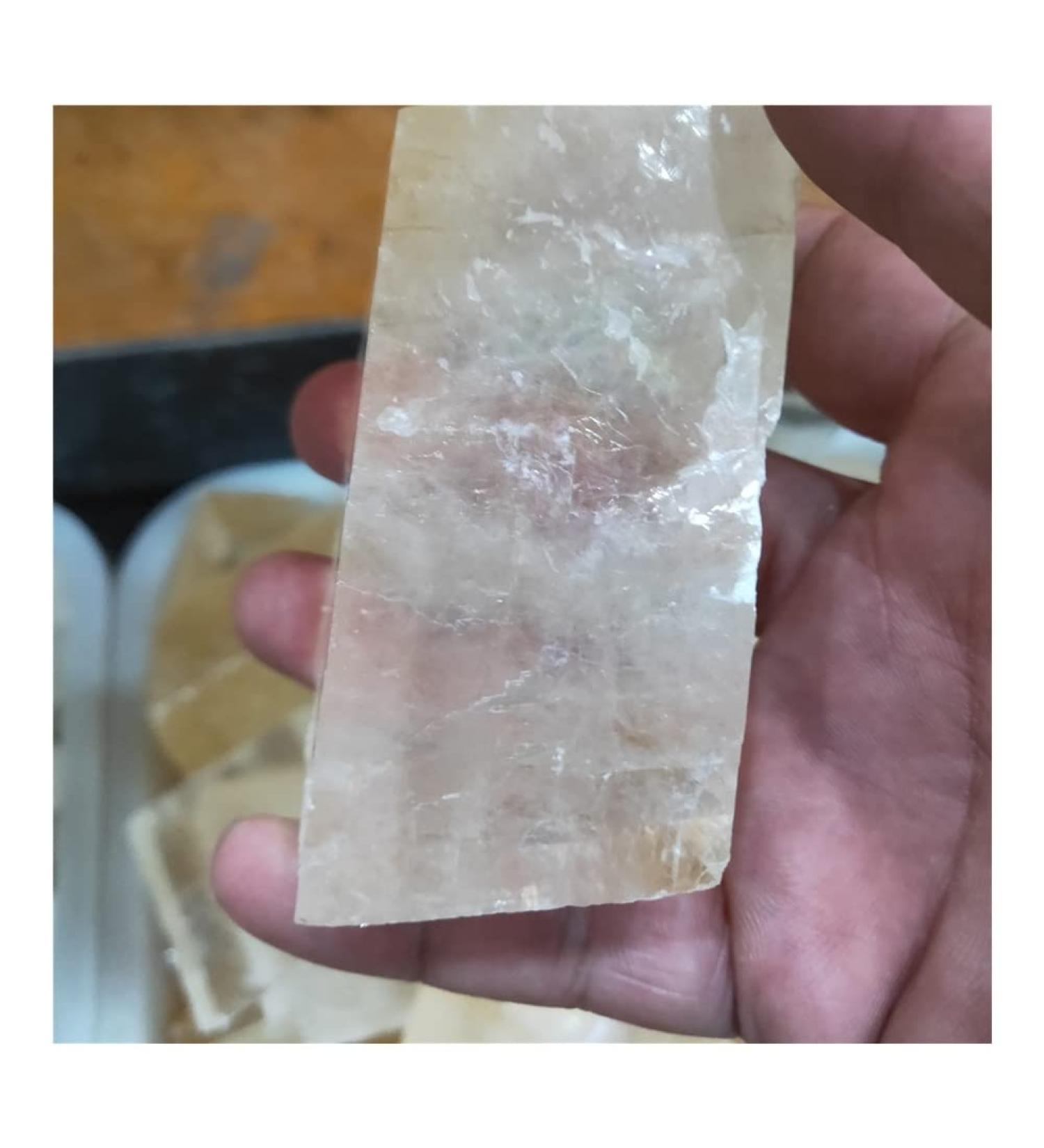 1PC 200g Natural unpolished Iceland Spar raw Calcite Rough Clear Calcspar Stones JZIGTDEM - Buy Online on SooperMarket.com