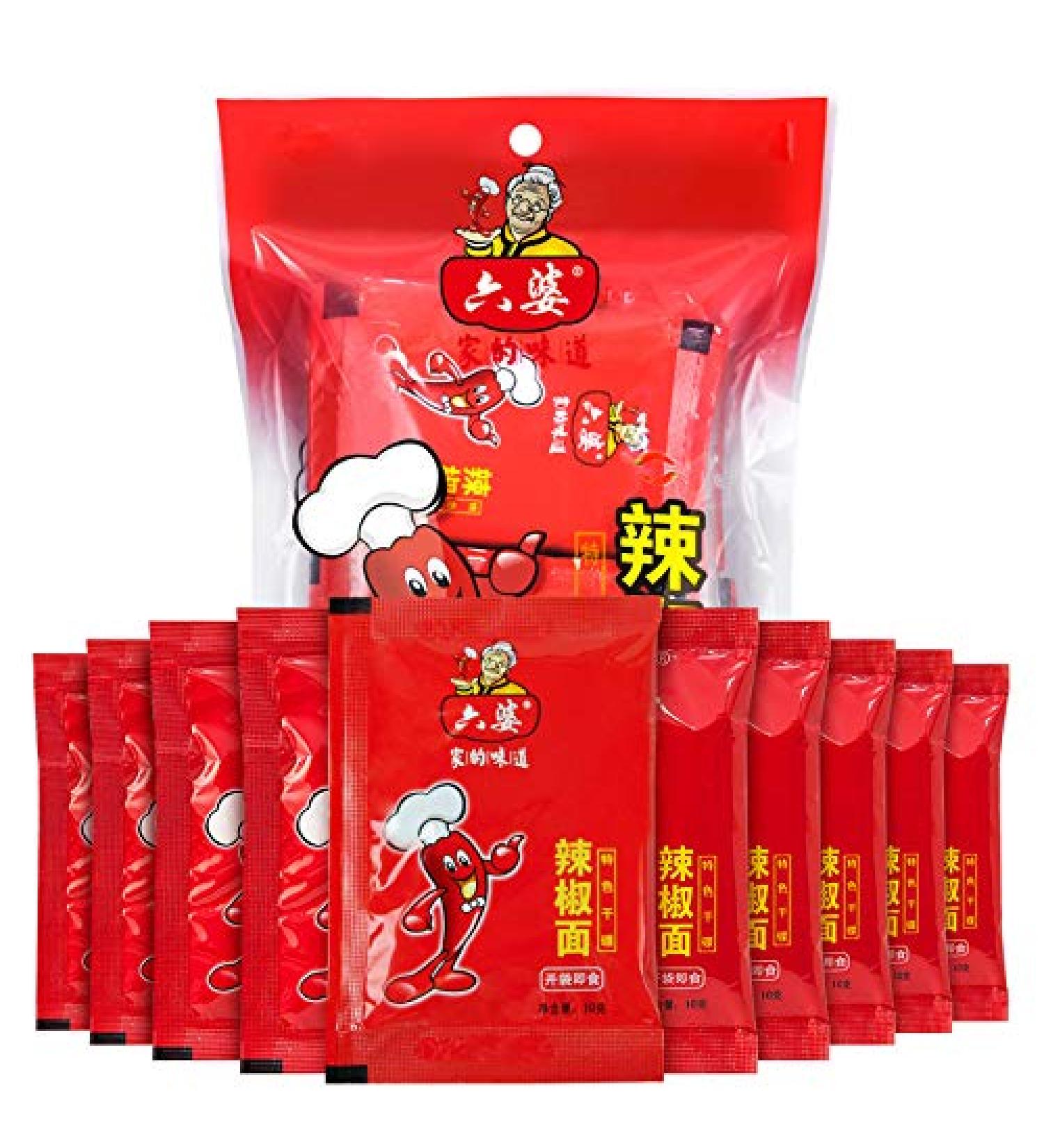 Premium Sichuan Liupo Red Chili Powder/Flakes - Hot Pot Dipping Sauce & BBQ Spice (10g-30bags) - Buy Online on SooperMarket.com
