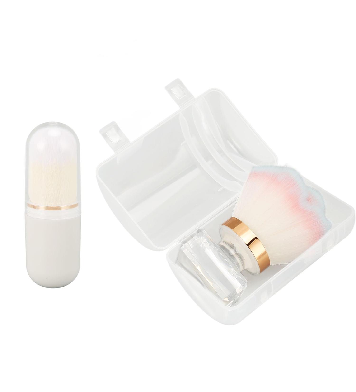 Premium Makeup Brush with Transparent Handle | Capsule Shape | Ideal for Loose Powder & Blush - International Shipping Available - Buy Online on SooperMarket.com