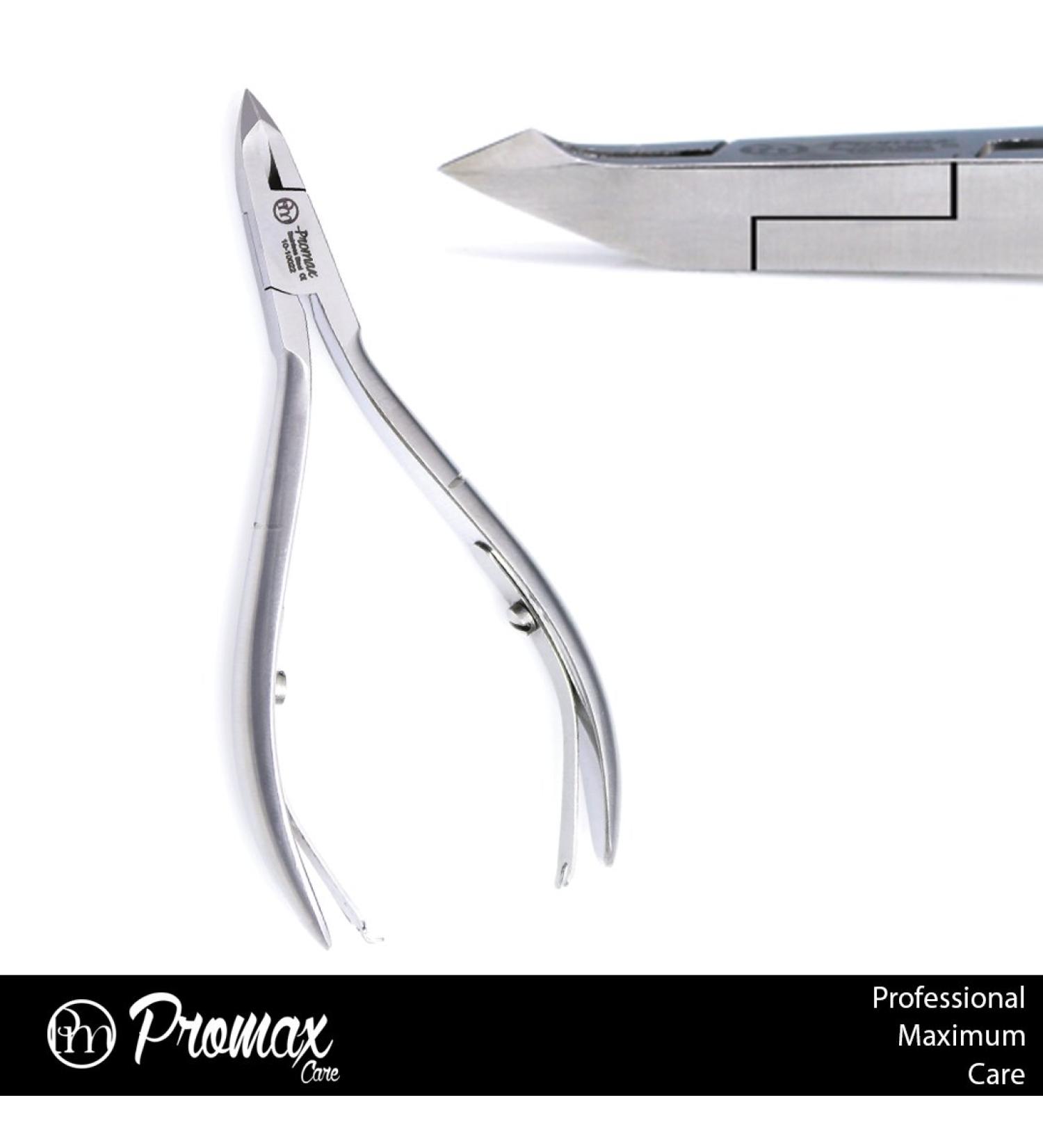 ProMax Professional Grade Cuticle Nipper / Cuticle Cutter / Cuticle Clipper Made of High Grade Stainless Steel Matte & Mirror Finish-Round Pattern With Double Spring For Nail Art Tool and Manicure/Pedicure (1/4 Jaw Matte & Mirror Finish)10-10022
