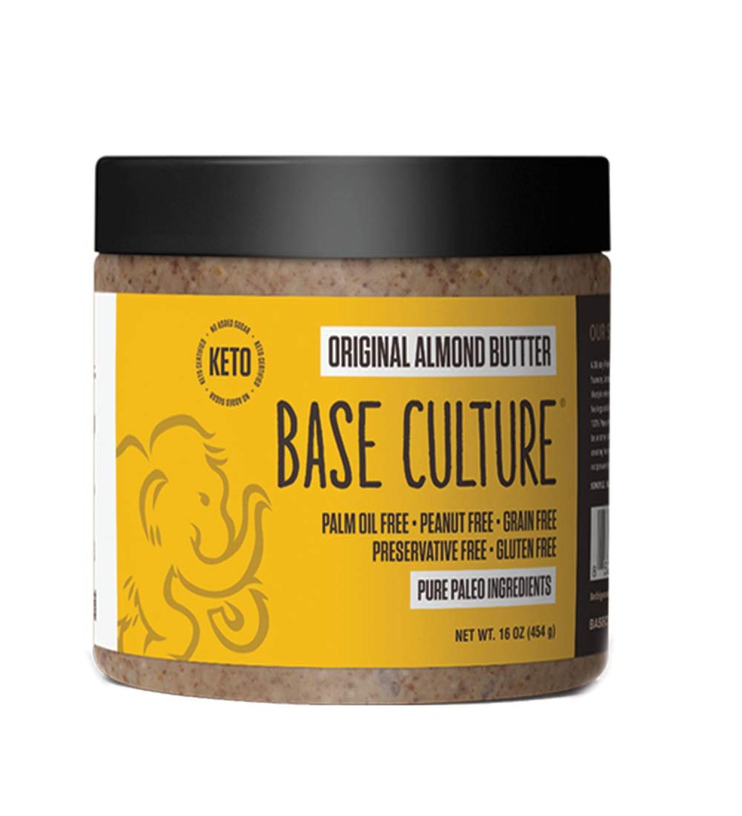 Base Culture Almond Butter - 100% Paleo, Keto Friendly, Gluten Free, Non-GMO, No Added Sugar, 16oz - Buy Online on SooperMarket.com