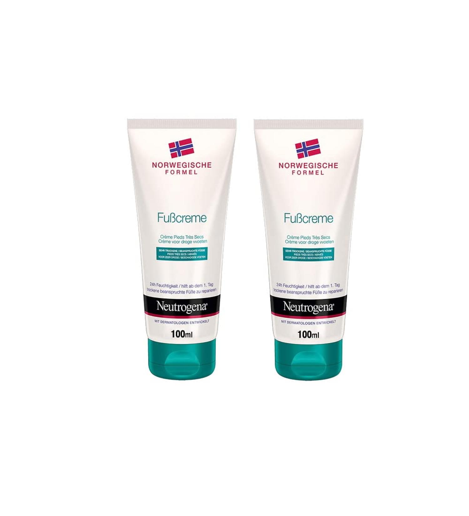 Neutrogena Norwegian Formula Foot cream foot care Moisture cream with allantoin glycerin and panthenol for 24h moisture (2 x 100 ml)