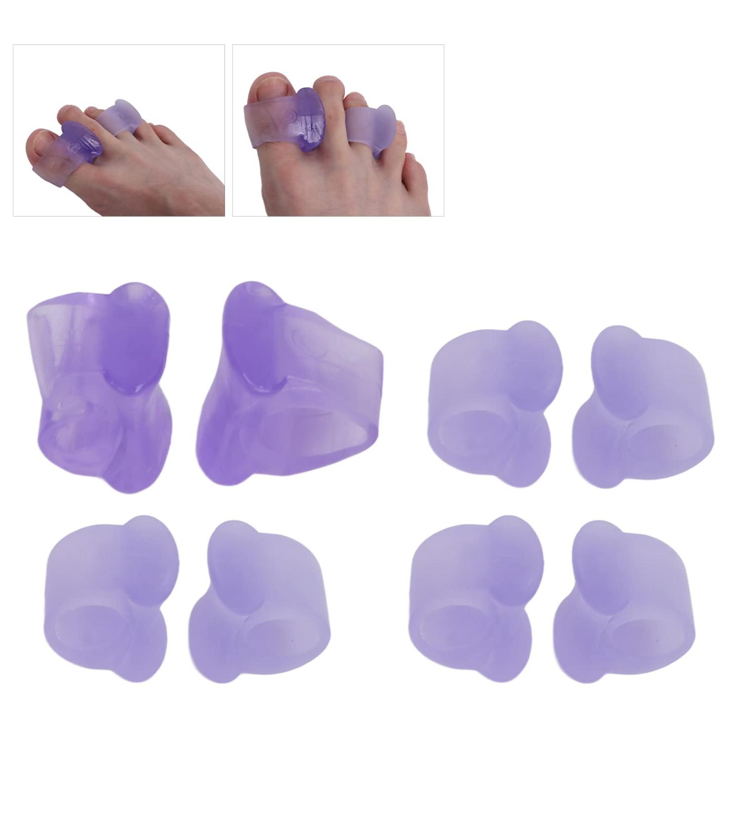 4 Pairs Silicone Toe Separators for Hallux Valgus Relief - Purple - Buy Online on SooperMarket.com