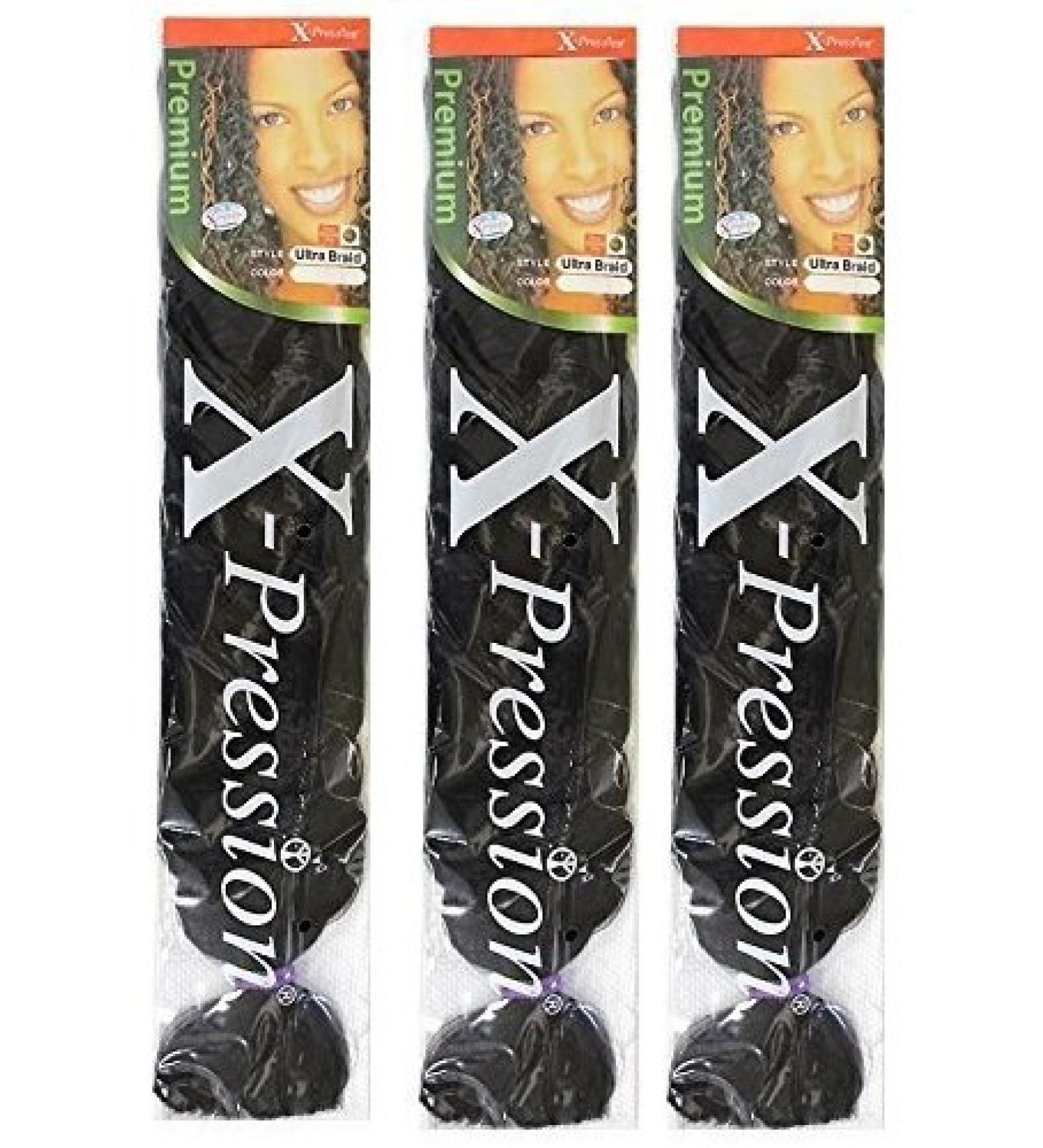 X-pression Ultra Braid Artificial Hair Extension #1B Approx. 210cm (3 PCS OFFER) Natural Black 210 cm (Pack of 3) - Buy Online on SooperMarket.com