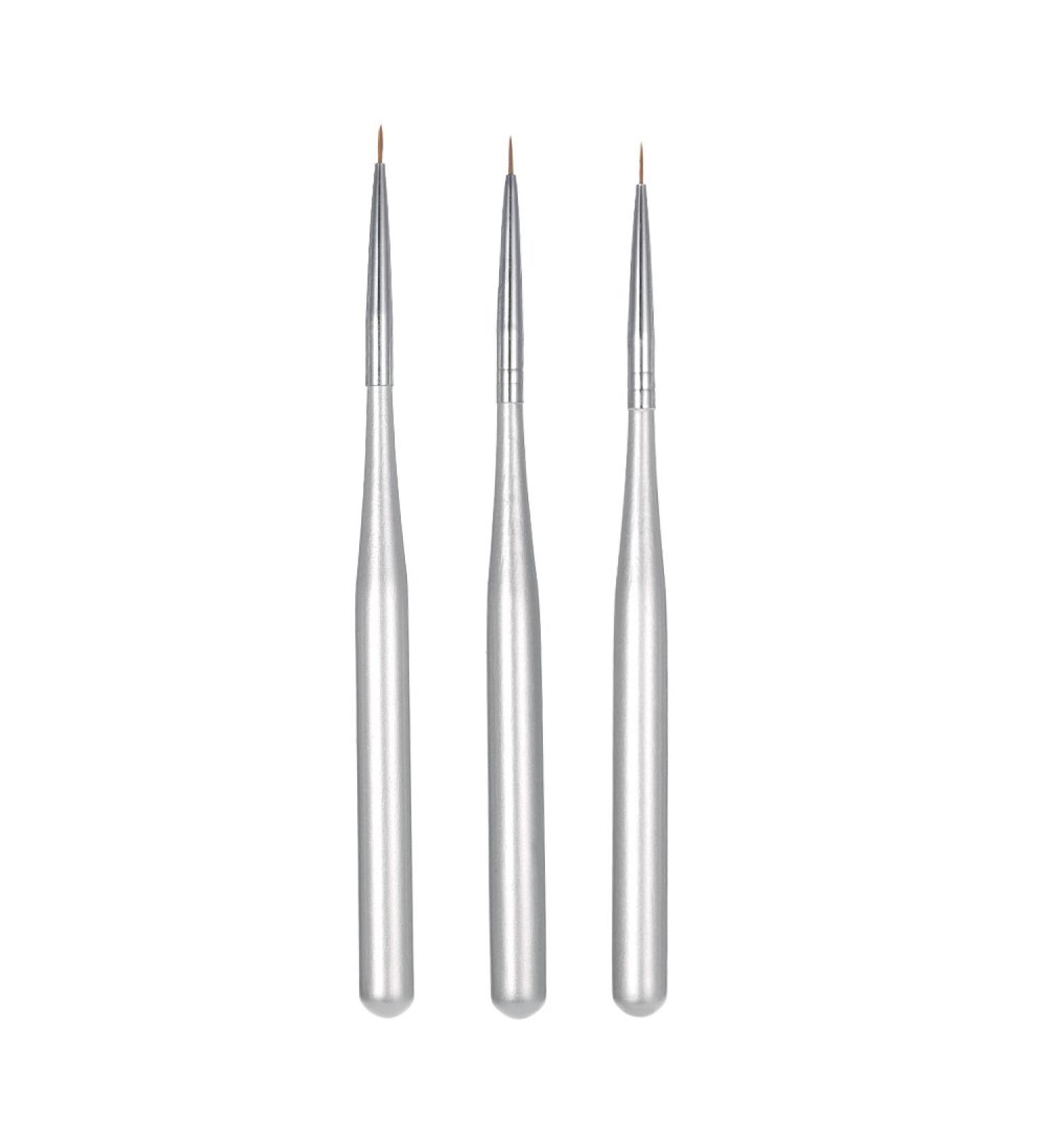 Professional Acrylic Nail Art Brush Set - 3/Pcs Nail Painting Brushes for UV Gel Builder & Nail Design - Buy Online on SooperMarket.com
