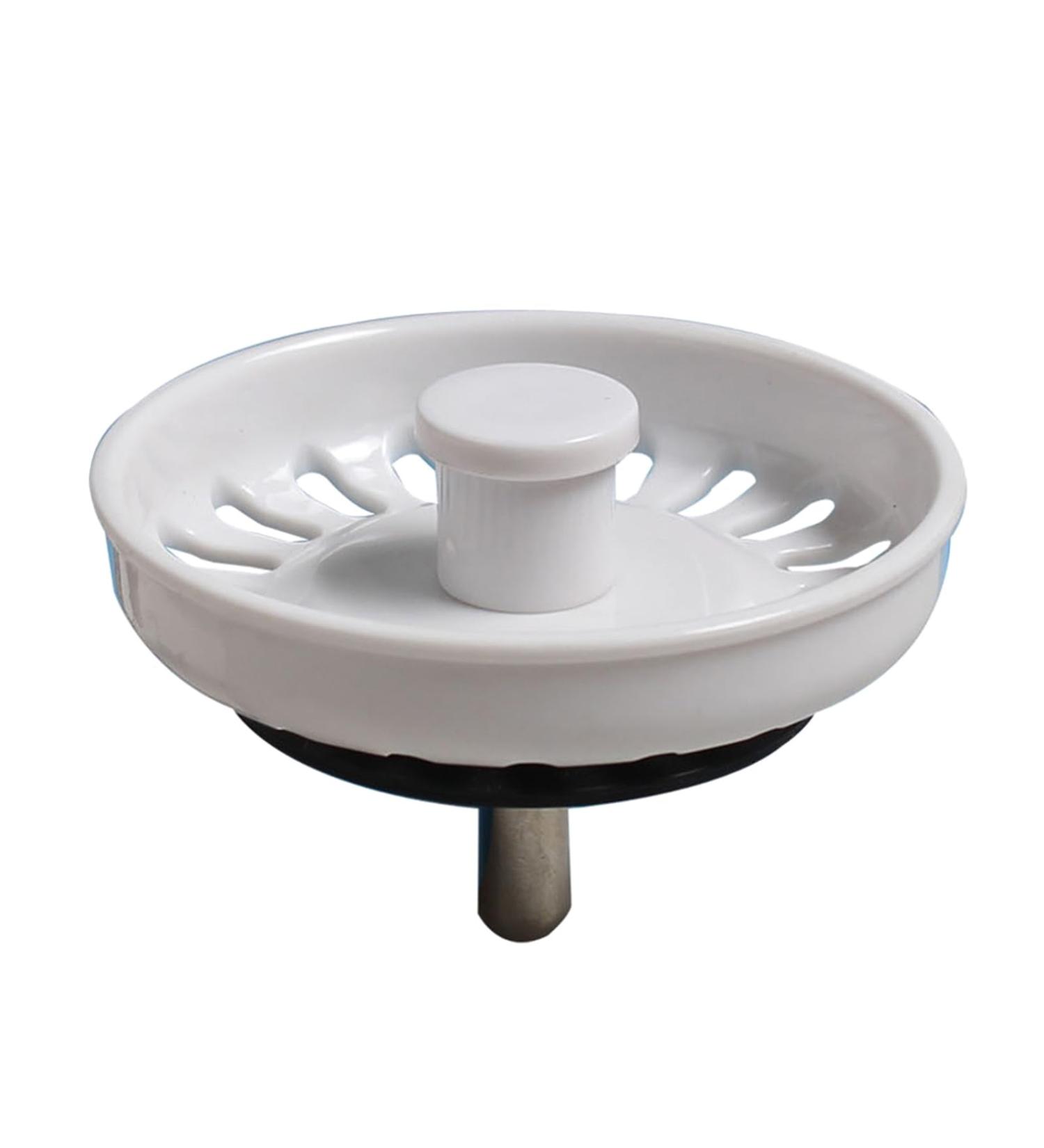 White Sink Plug Kitchen Sink Strainer Plug Waste Plug Basin Water Seal Plug Durable Smooth Maintenance Convenient Sink Stopper - Buy Online on SooperMarket.com