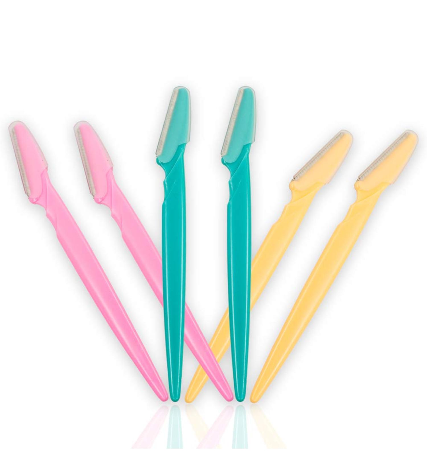 6 PCS Eyebrow Razor Facial Hair Remover Set - Makeup Tools Trimmer Shaver Kit - Buy Online on SooperMarket.com