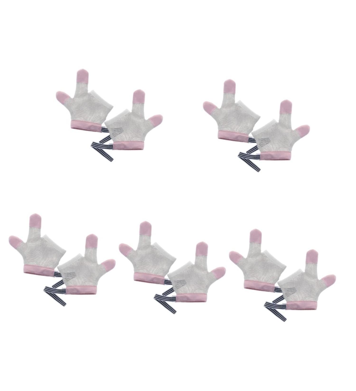 Kisangel 5 Pairs Infant Anti-Scratch Thumb Mesh Mittens - Breathable No Eating Gloves for Baby - 12.5X7CMx5pcs - Buy Online on SooperMarket.com