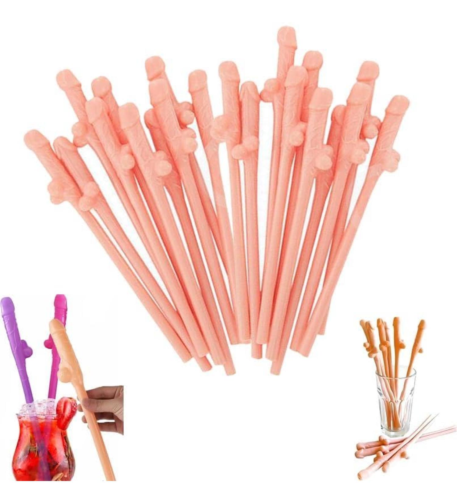 Hen Party Accessories Willy Straws Party Drinking Straws Party Straws Funny Straws P Out Accessories Night Party Girls Skin colored 60pcs - Buy Online on SooperMarket.com