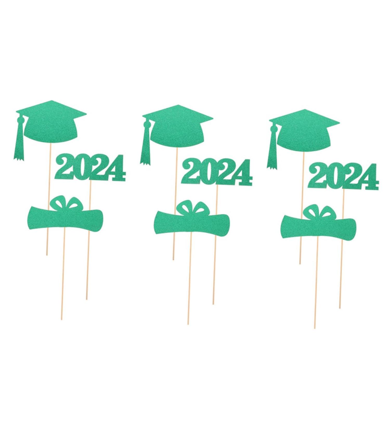 Lurrose 2023 Graduation Vase Picks 9pcs Party Decorations Desktop Paper Party Supplies Decorative Vase Decor - Buy Online on SooperMarket.com