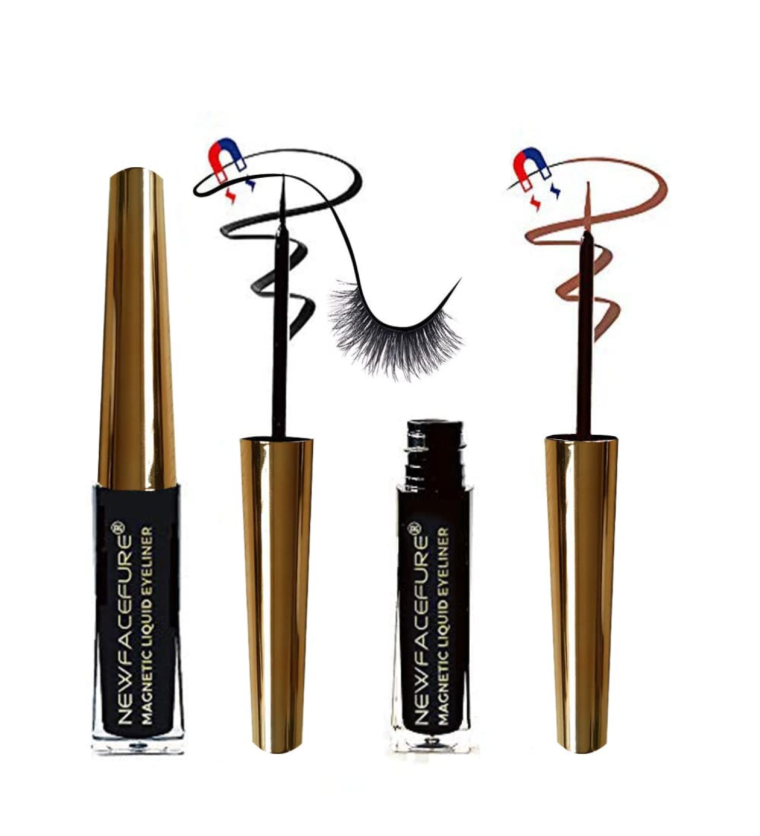 Magnetic Eyeliner 2Pack - Black & Brown | Waterproof Formula | No Smudge | Natural Look Eye Makeup | Compatible with Magnetic Lashes - Buy Online on SooperMarket.com