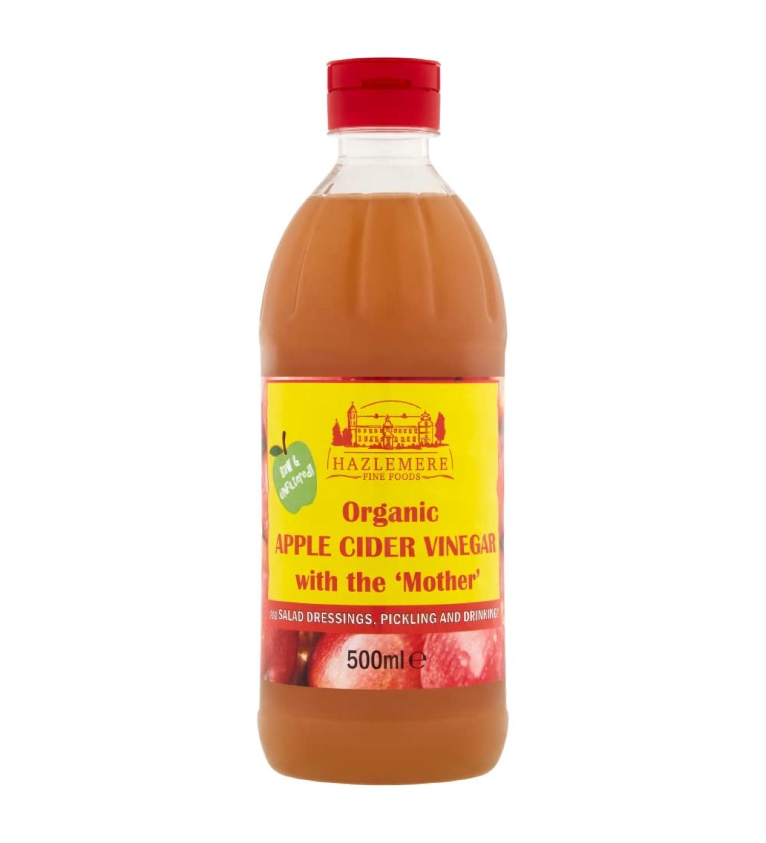 Organic apple cider vinegar with mother 500ml bottle.