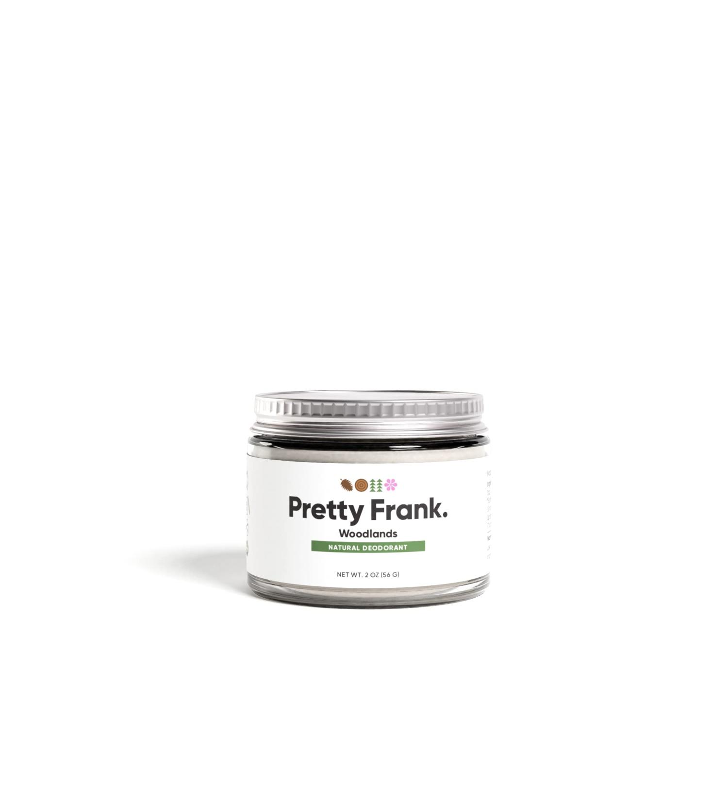 Pretty Frank Natural Deodorant Jar - Aluminum-Free, Organic Ingredients - Woodlands Scent - 2 Ounce (1 Pack) - Buy Online on SooperMarket.com