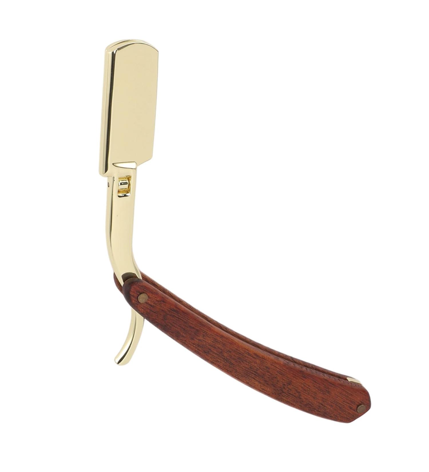 Men's Beard Knife Holder | Ergonomic & Foldable Metal Design - Premium Stainless Steel & Solid Wood | Perfect for Gentleman's Grooming - Buy Online on SooperMarket.com